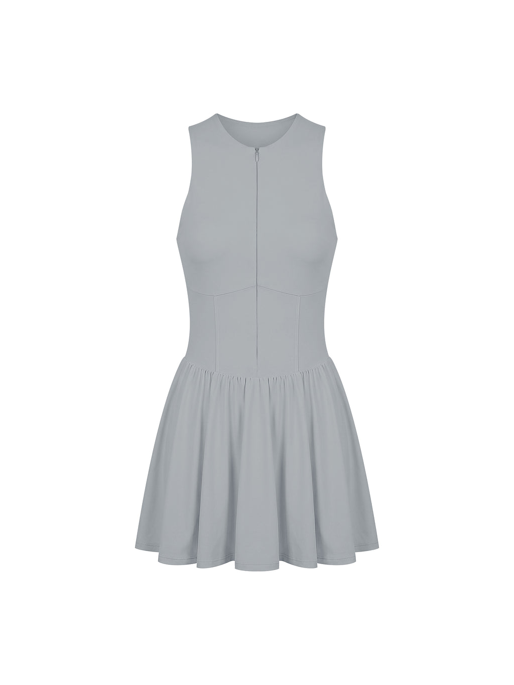 Women’s Ruched Sleeveless Full-Zip Dress