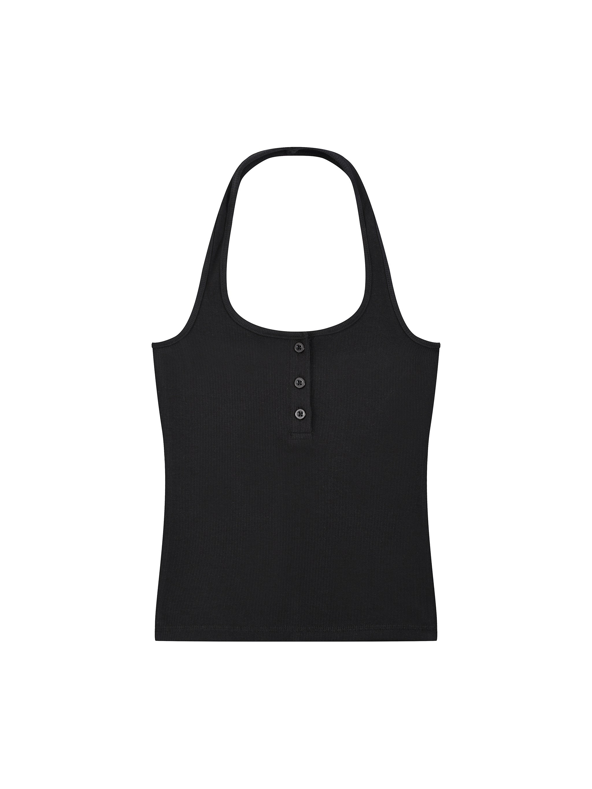 Women's Ribbed Henley Tank Top