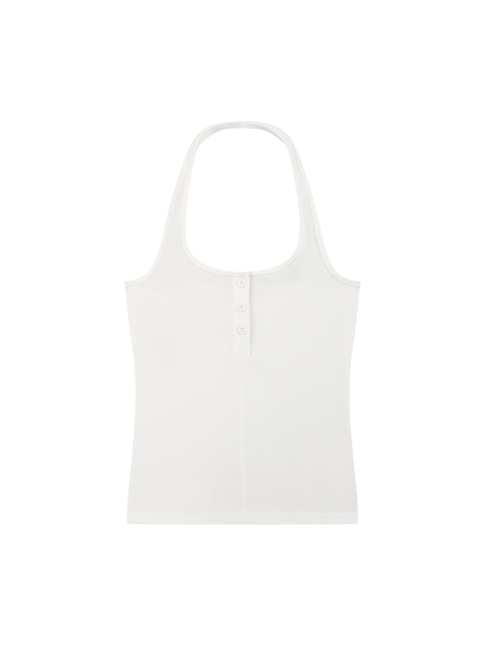 Women's Ribbed Henley Tank Top