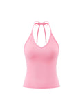 Women’s Colour Block Halter Crop Tank Top