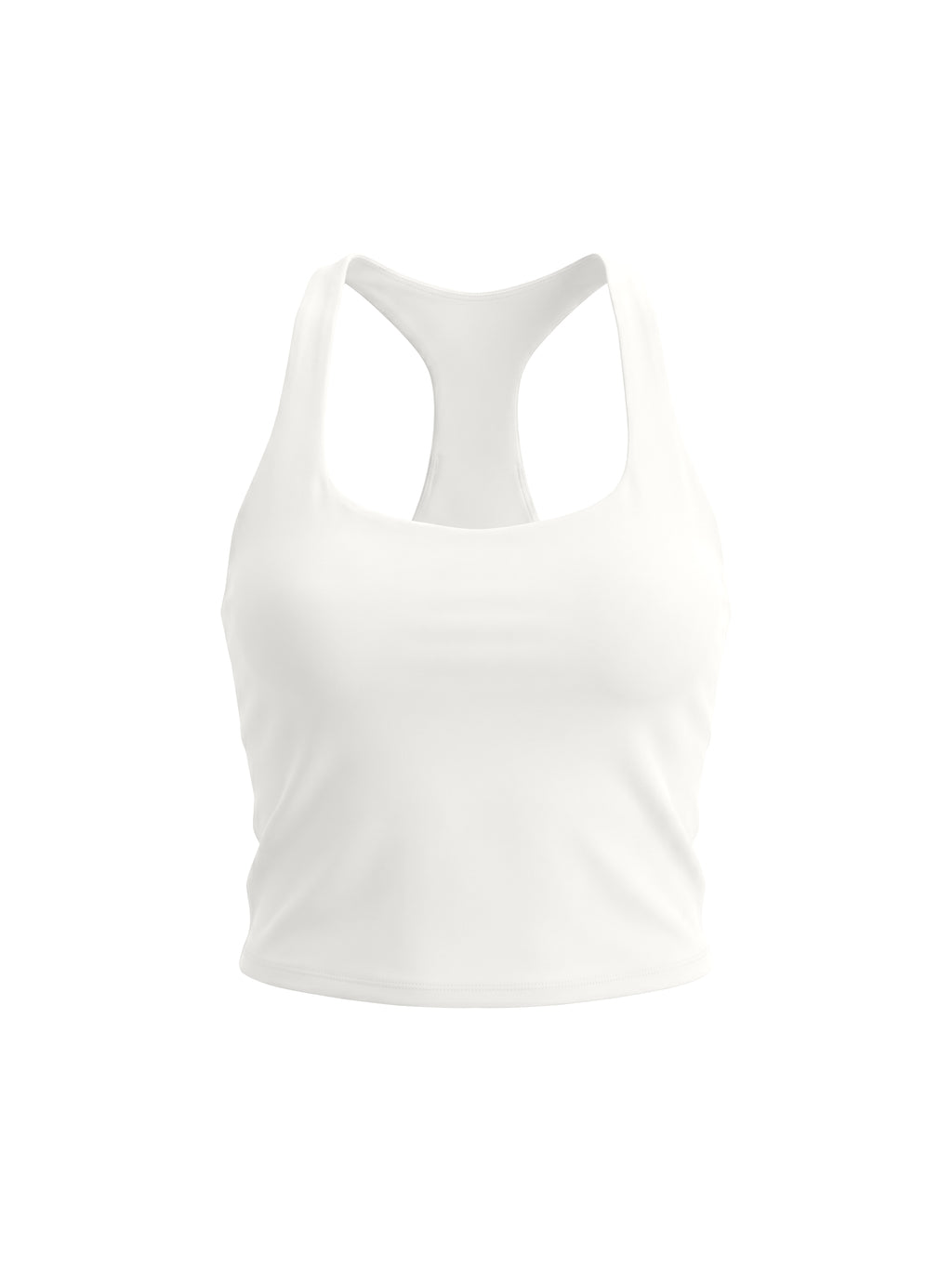 Women’s tight fit yoga tank top in white