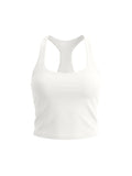 Women’s tight fit yoga tank top in white