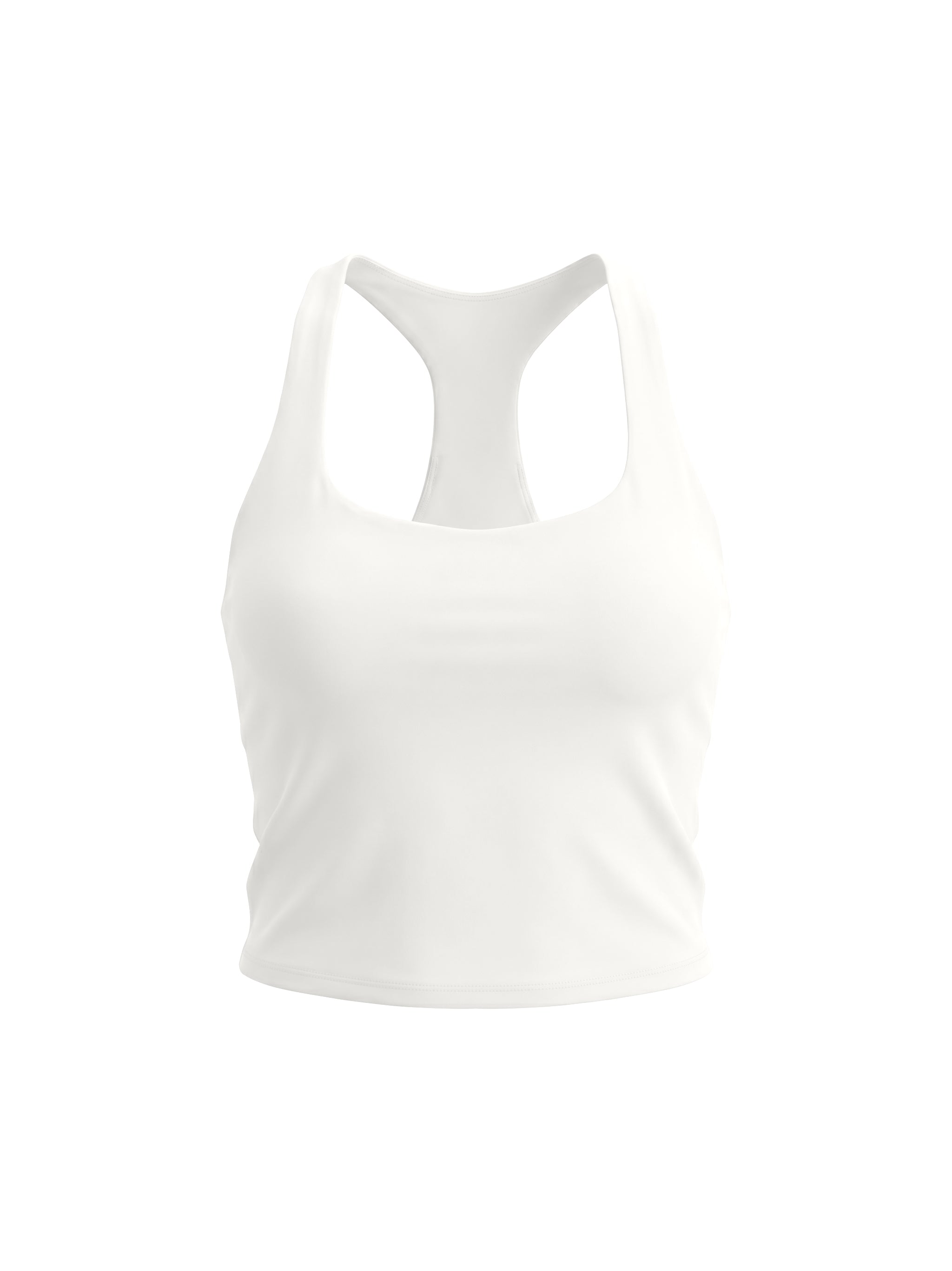 Women’s tight fit yoga tank top in white