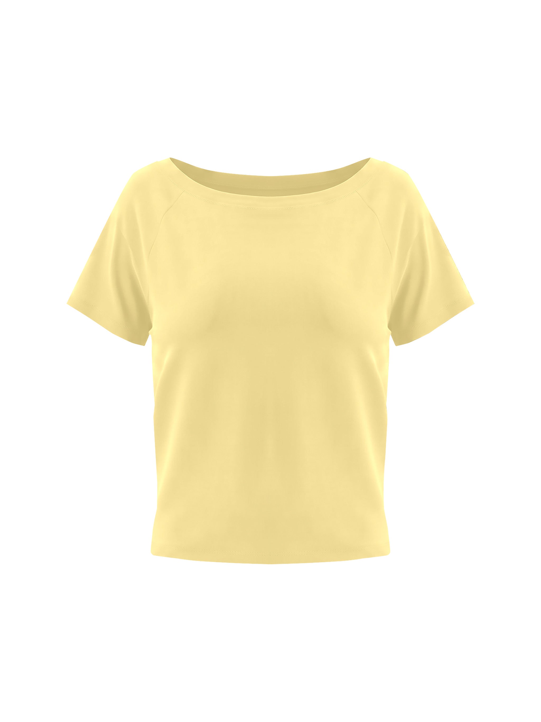 Women’s Boatneck Raglan T-Shirt in Yellow — front view