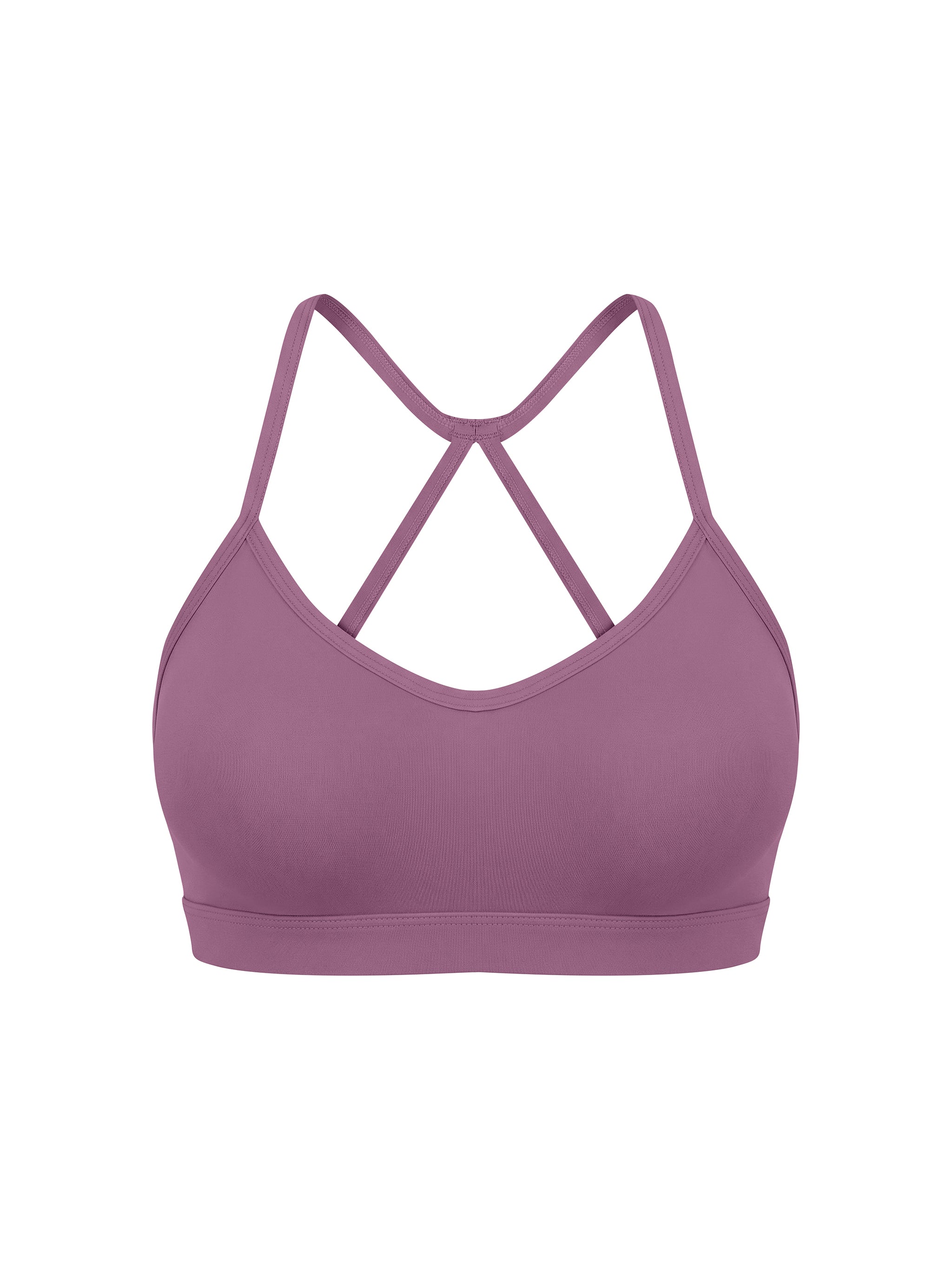 Women’s tight yoga sports bra in dark purple