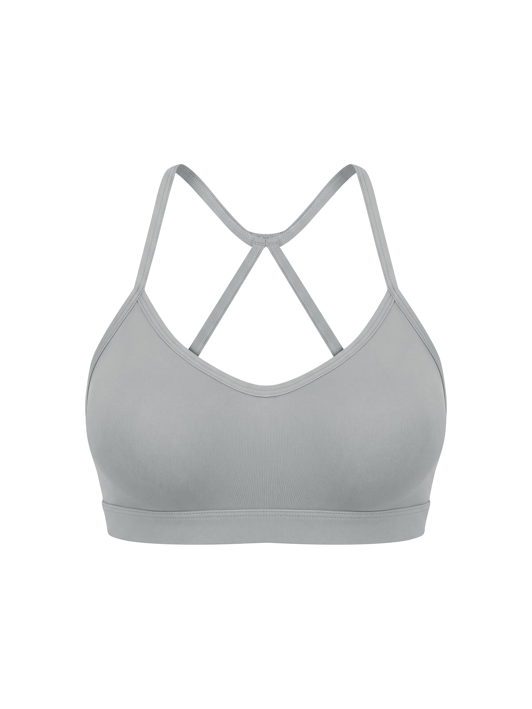 Women’s tight yoga sports bra in grey