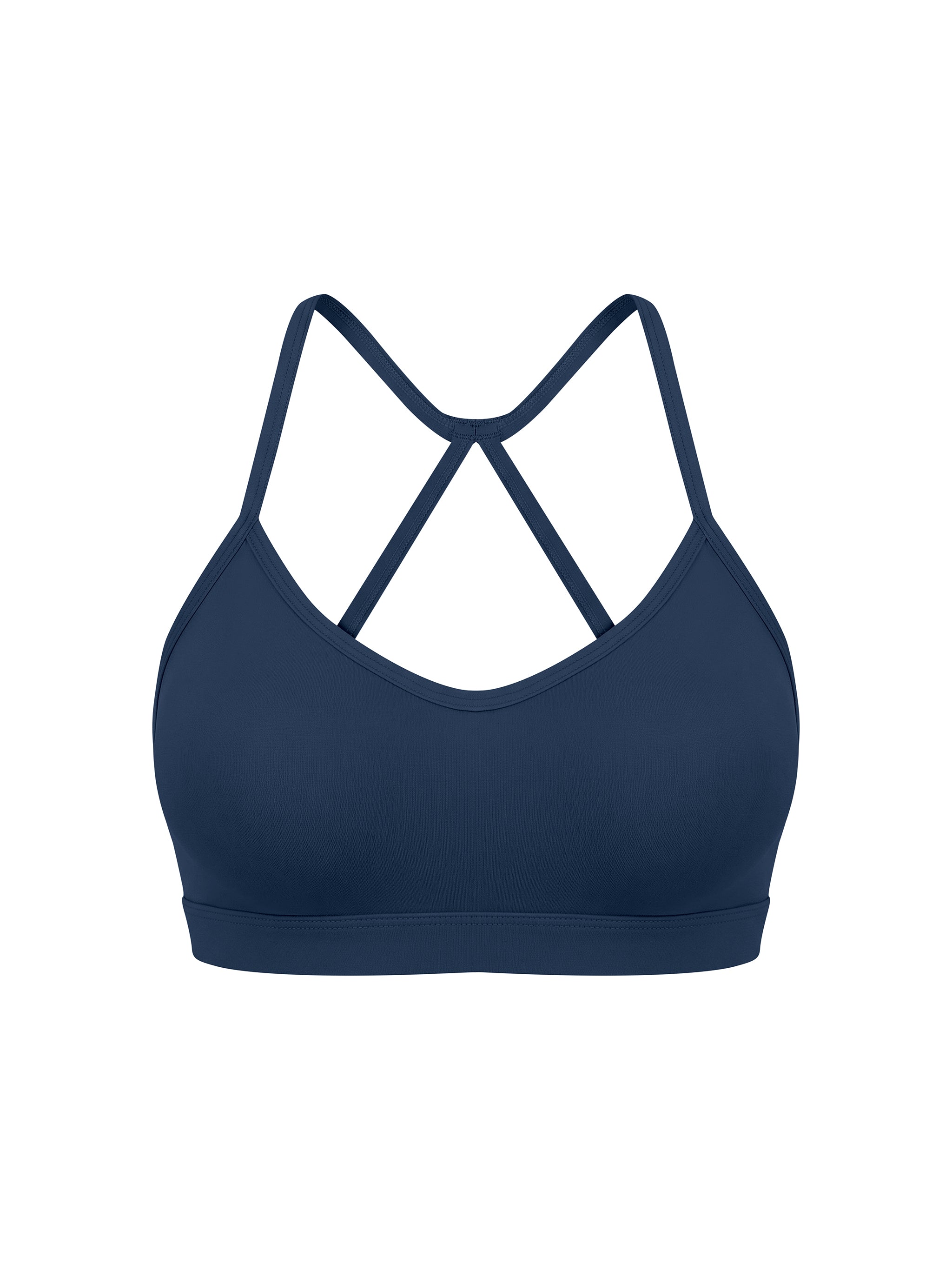 Women’s tight yoga sports bra in navy blue