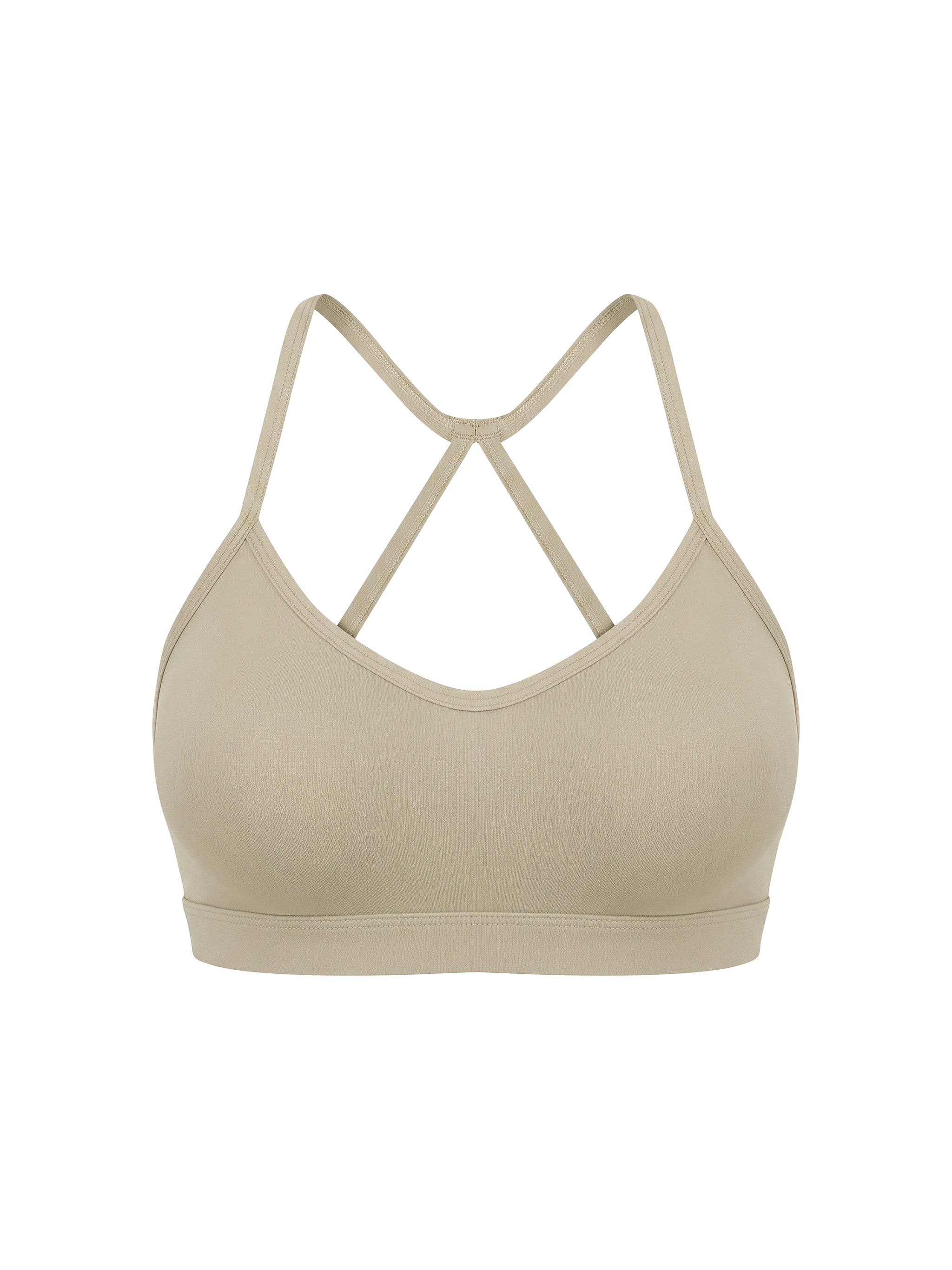 Women’s tight yoga sports bra in khaki