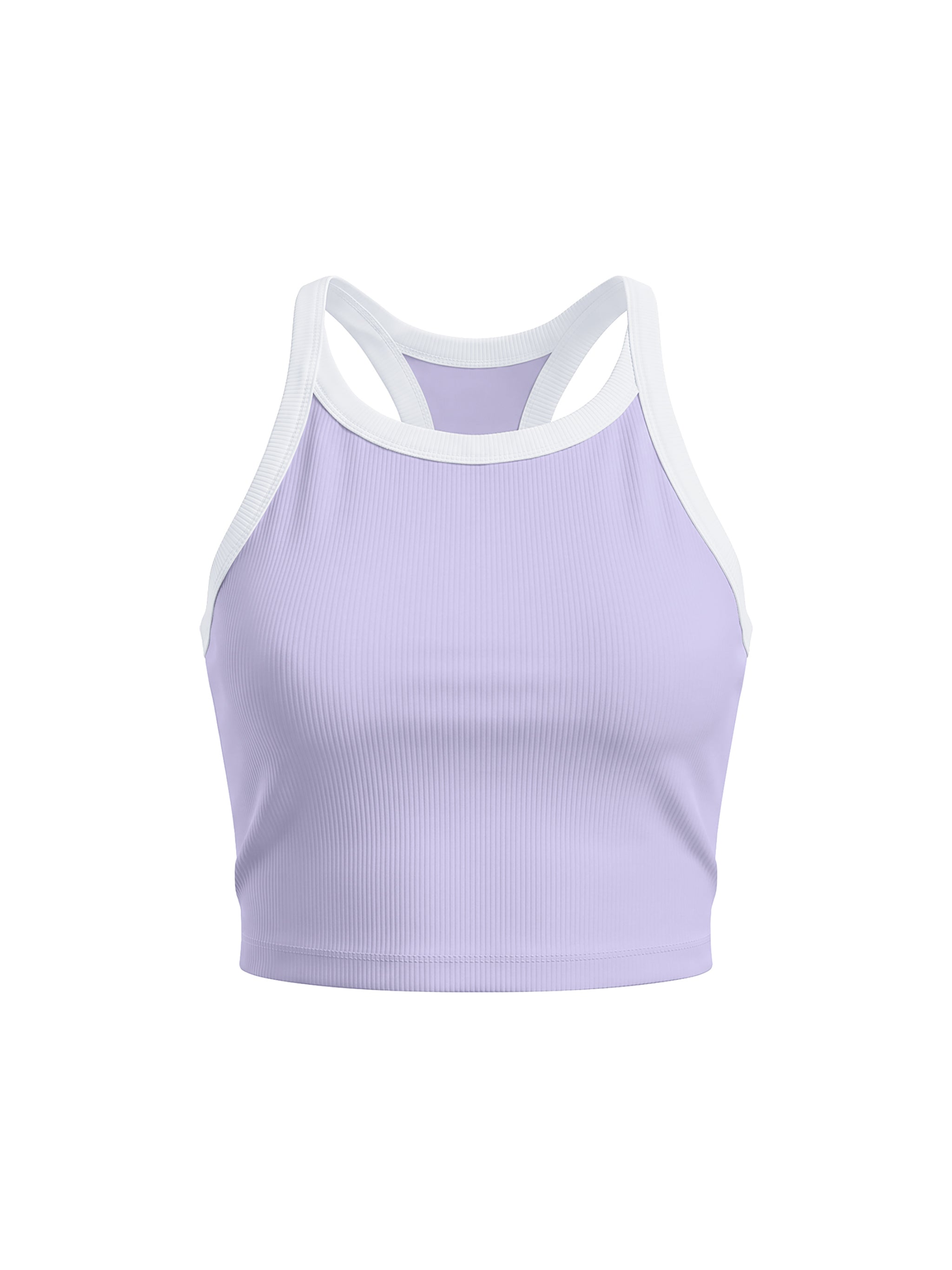 Women’s Colour Block Yoga Tank Top in Lavender — front view