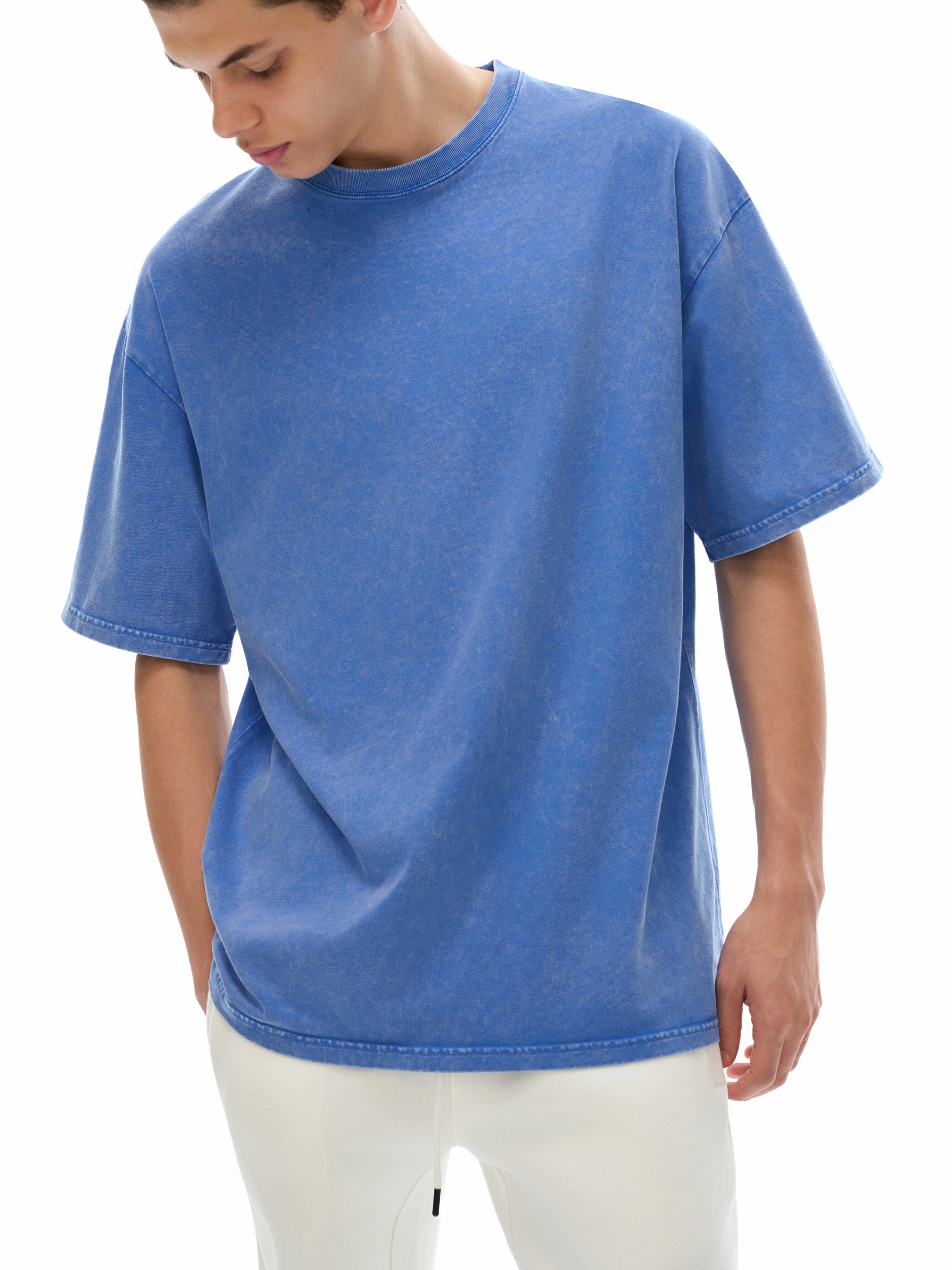 Snow-Washed Oversized Cotton T-Shirt