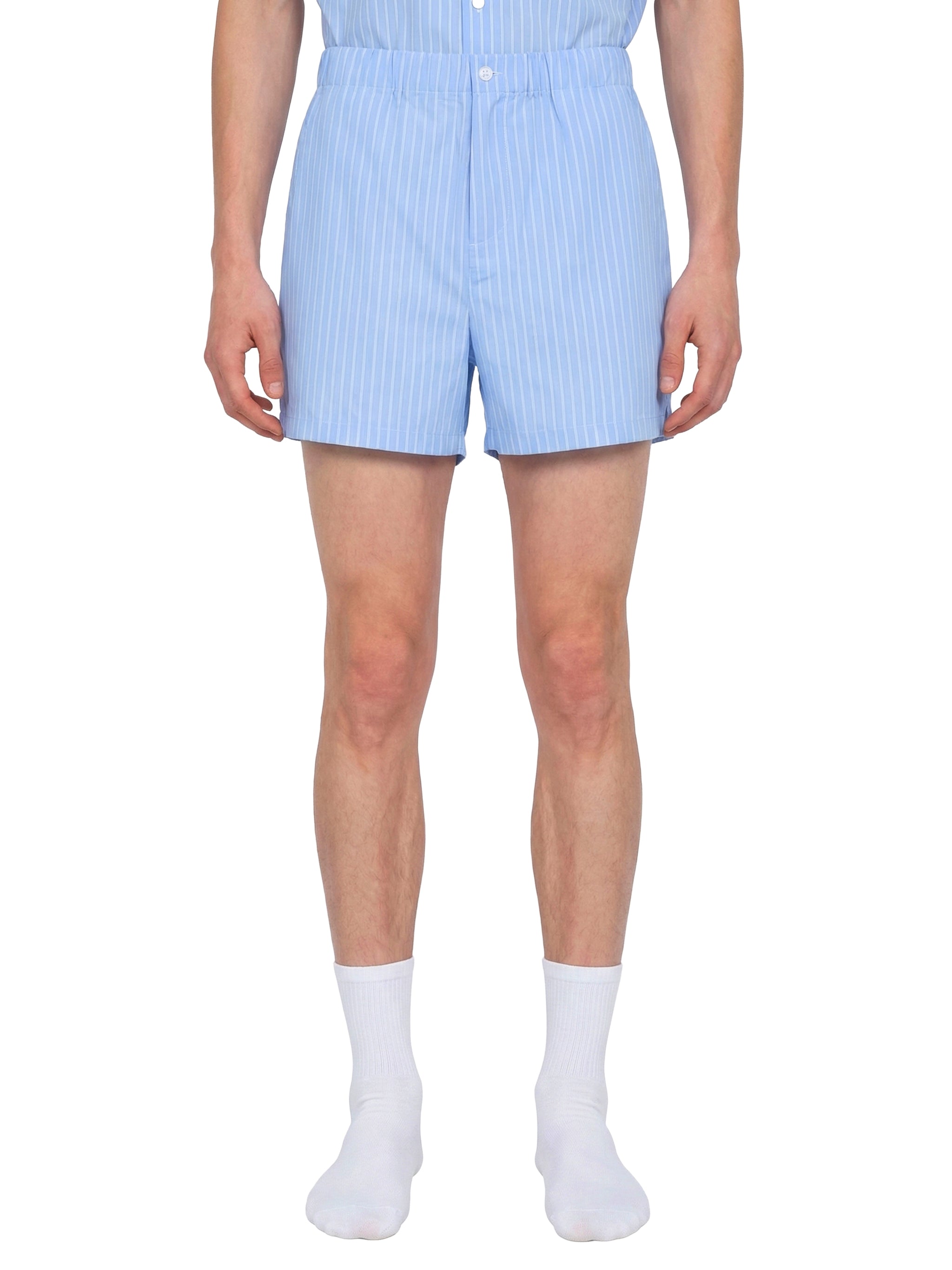 Men’s Striped Elastic Waist Shorts