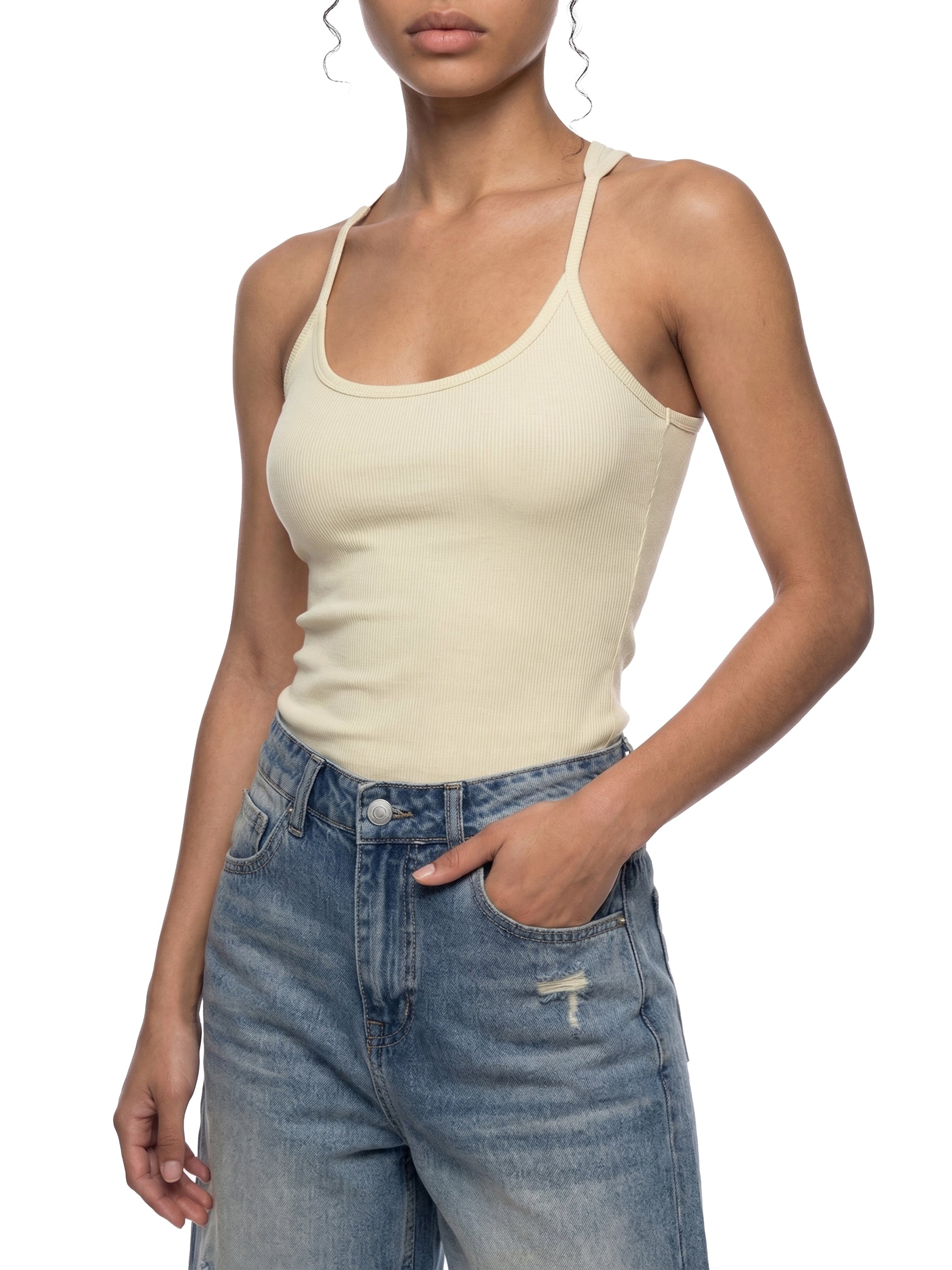 Women’s Slim Fit Ribbed Racerback Tank Top