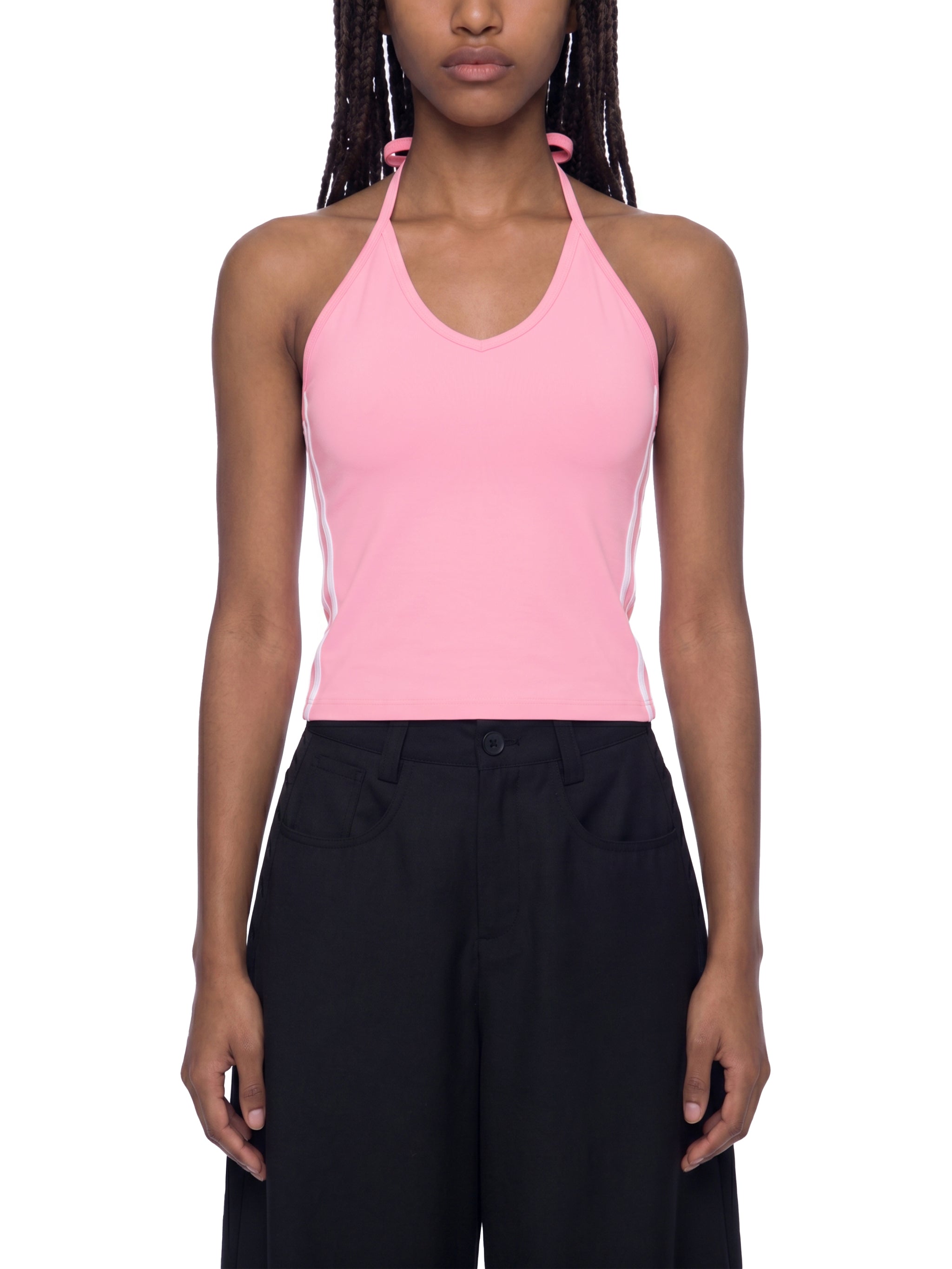 Women’s Colour Block Halter Crop Tank Top