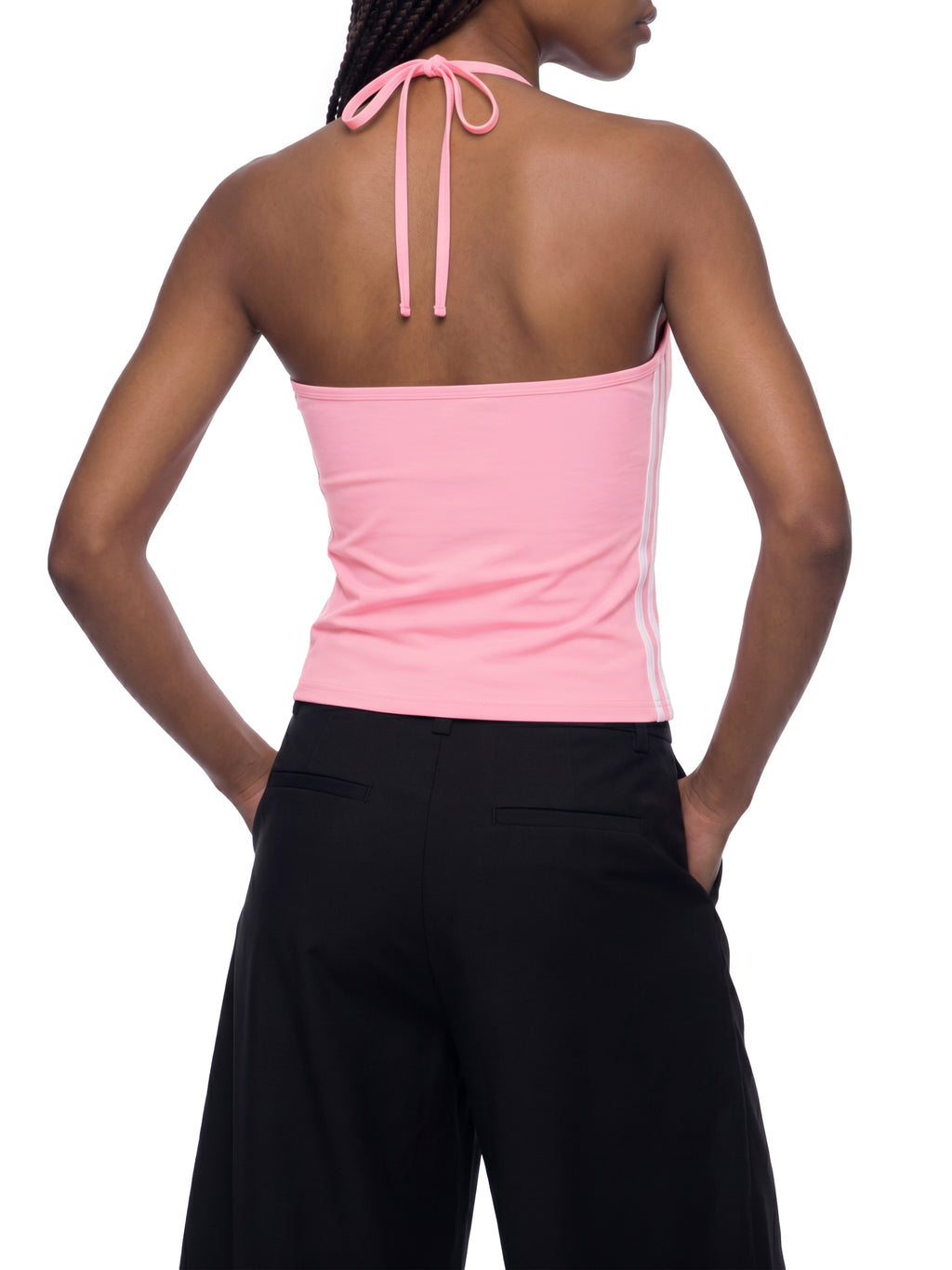 Women’s Colour Block Halter Crop Tank Top