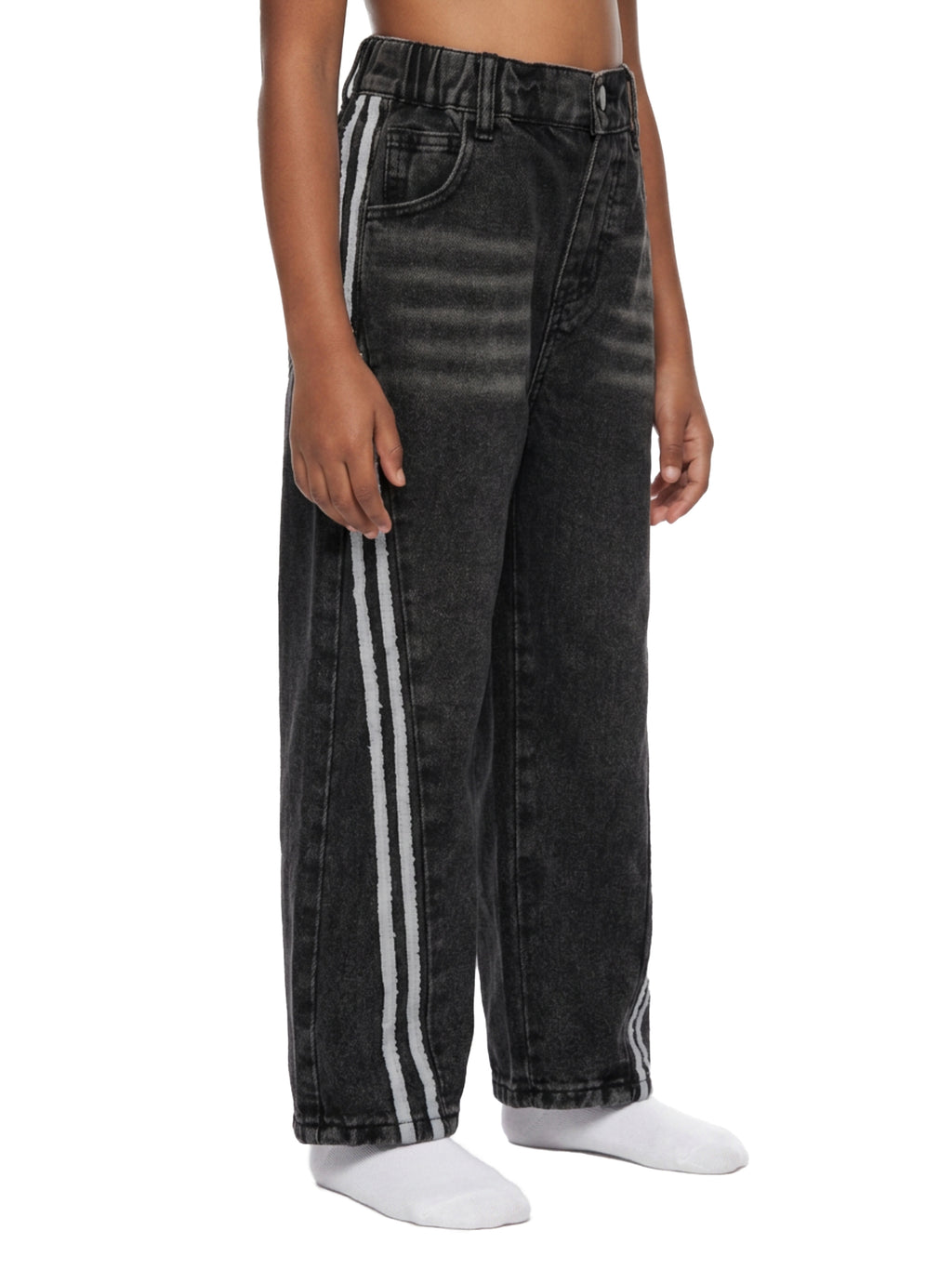 Kids’ Vintage-Wash Side-Stripe Jeans