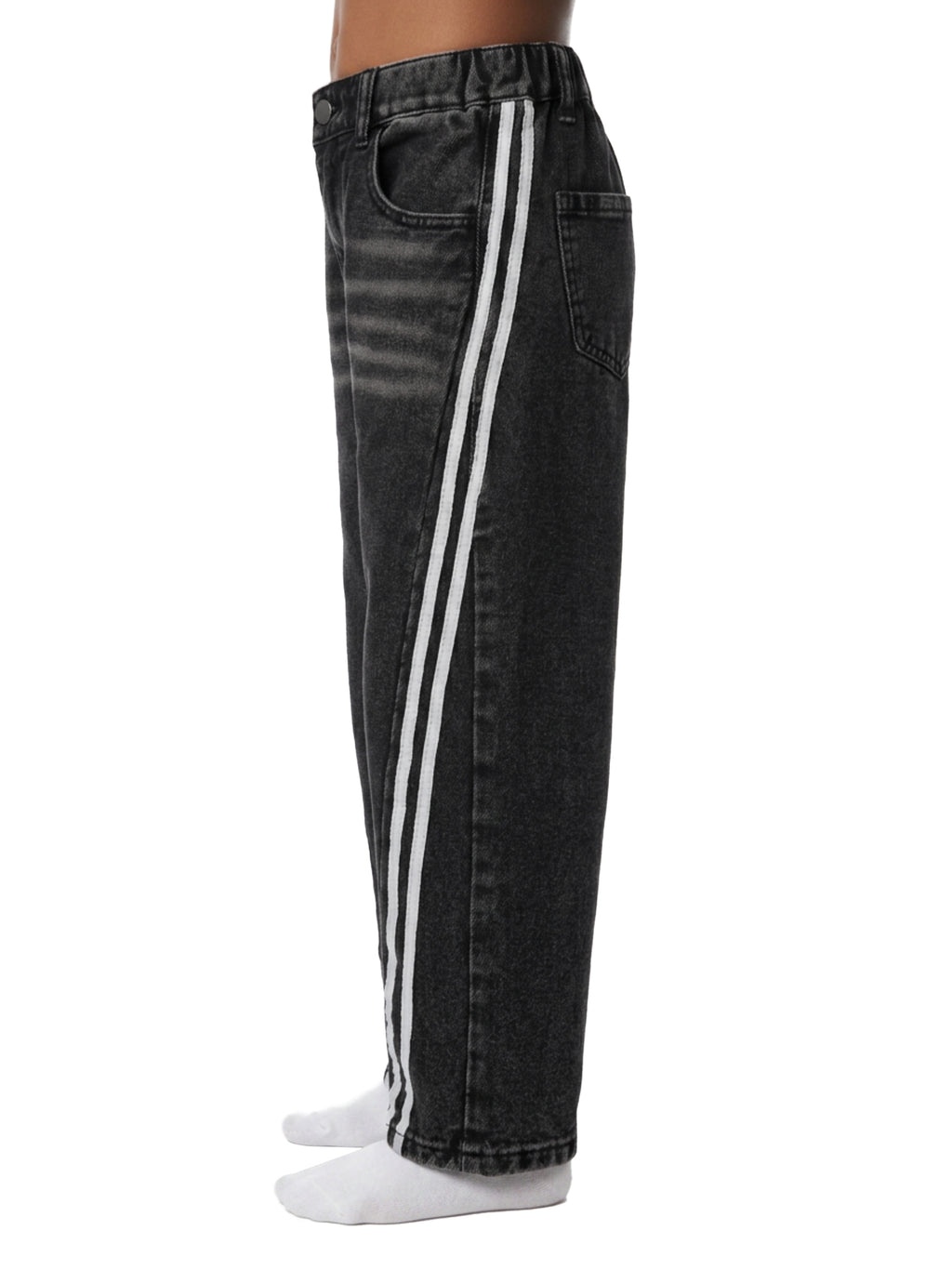 Kids’ Vintage-Wash Side-Stripe Jeans