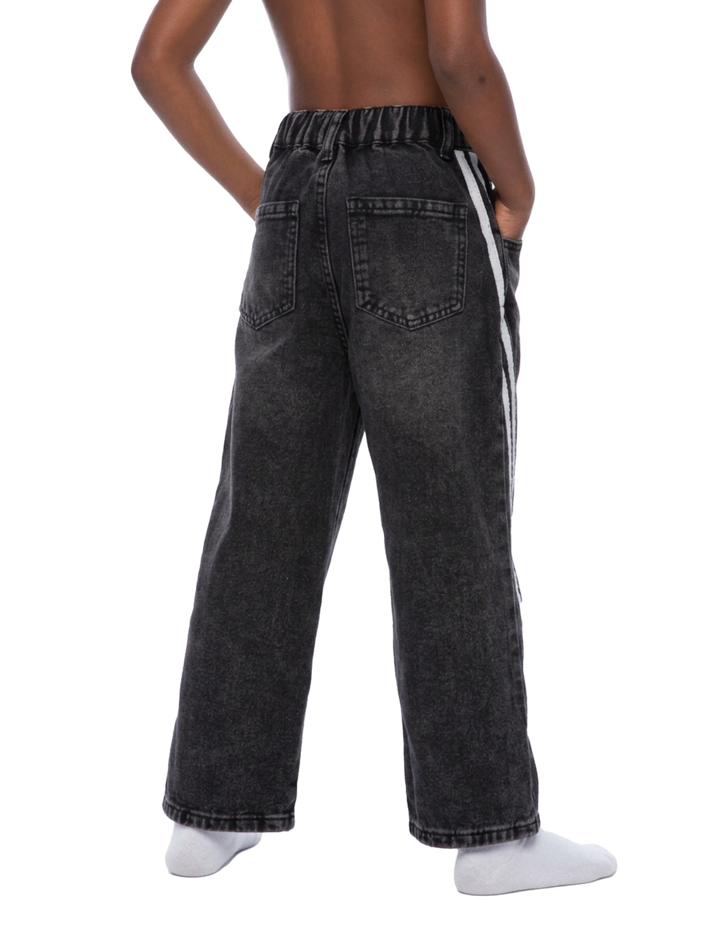Kids’ Vintage-Wash Side-Stripe Jeans