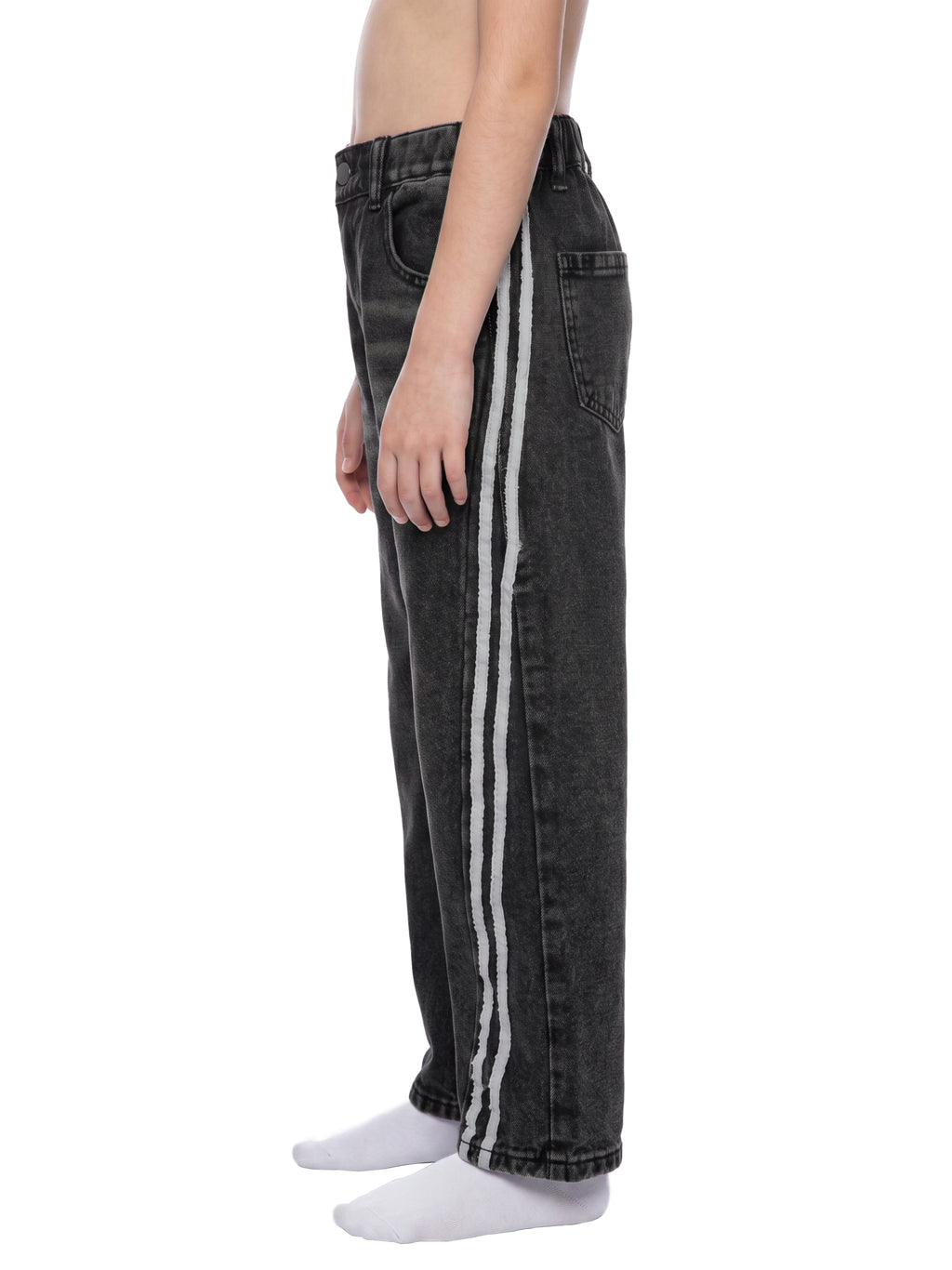 Kids’ Vintage-Wash Side-Stripe Jeans