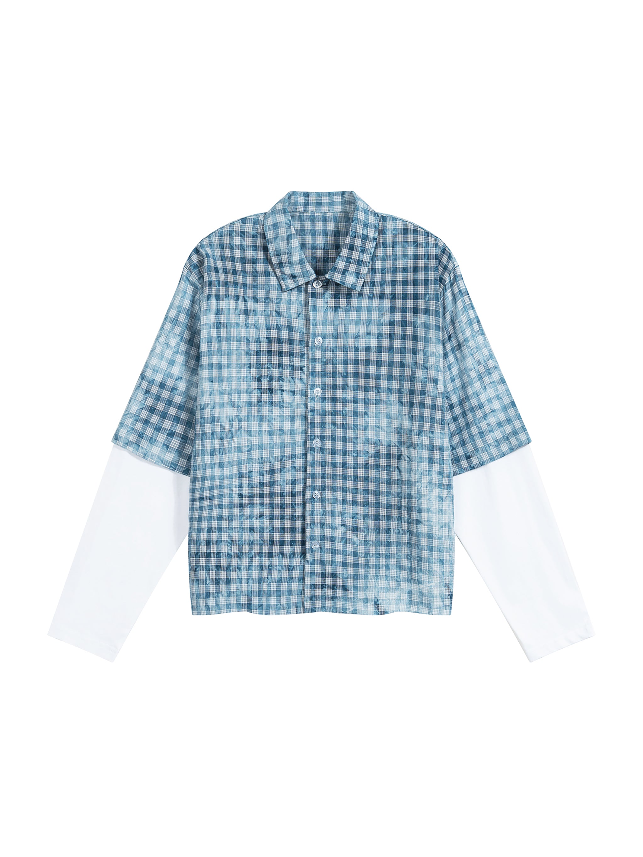 Unisex Vintage Wash Plaid Short Sleeve Shirt