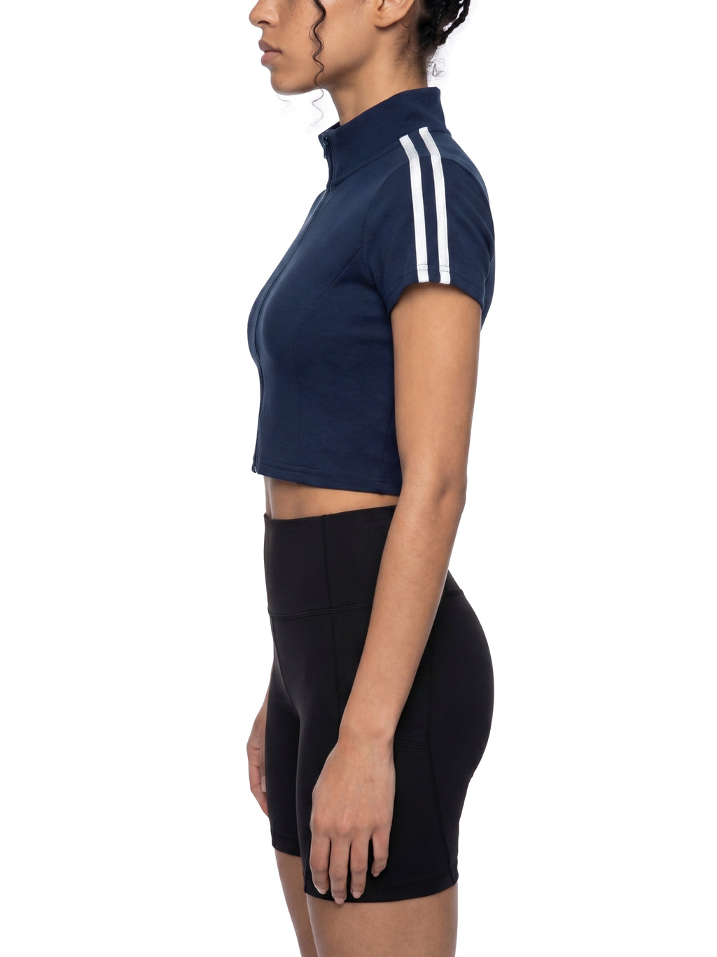 Women’s Cropped Full-Zip Short-Sleeve T-Shirt