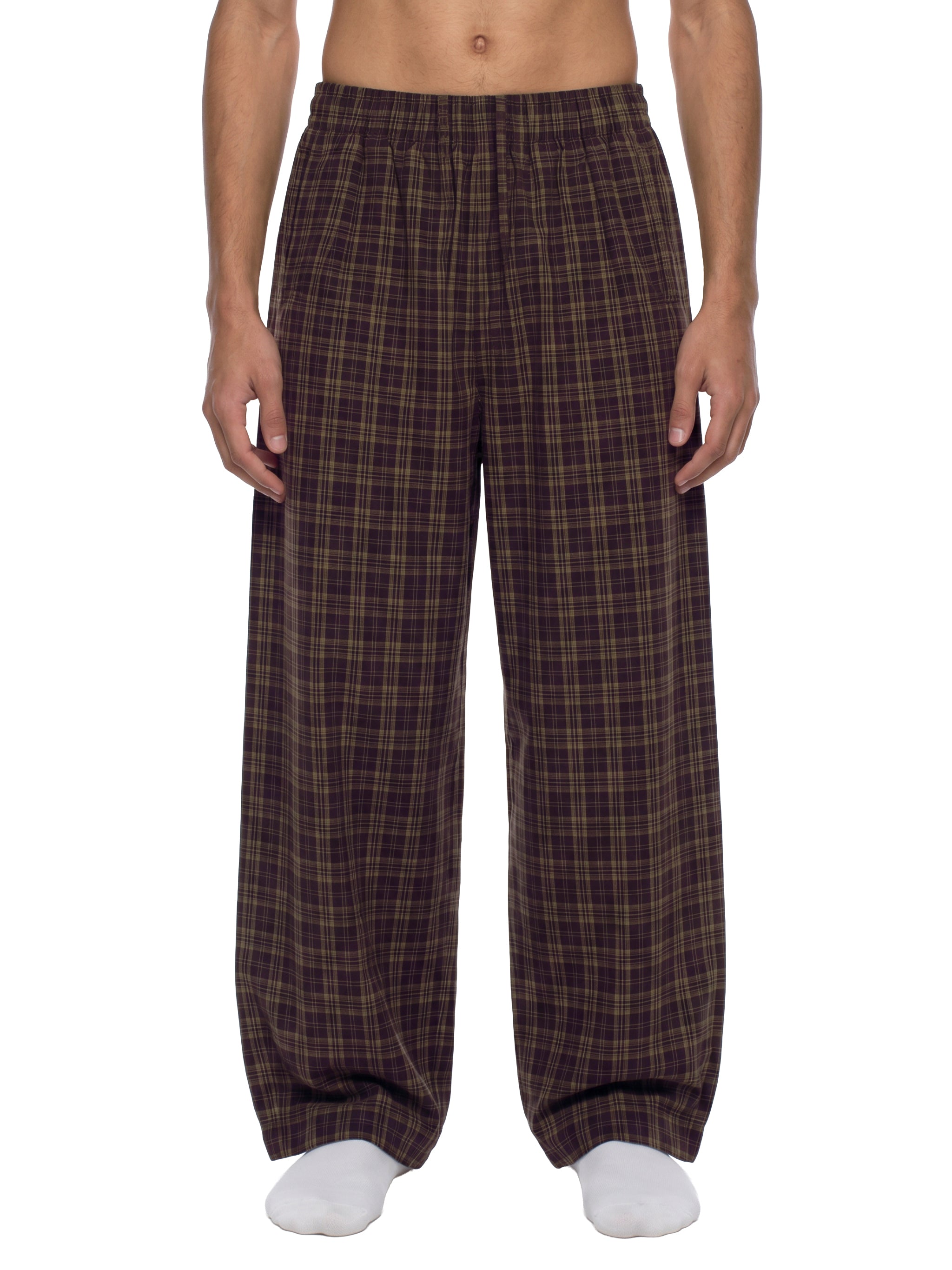 Unisex Plaid Wide-Leg Pants