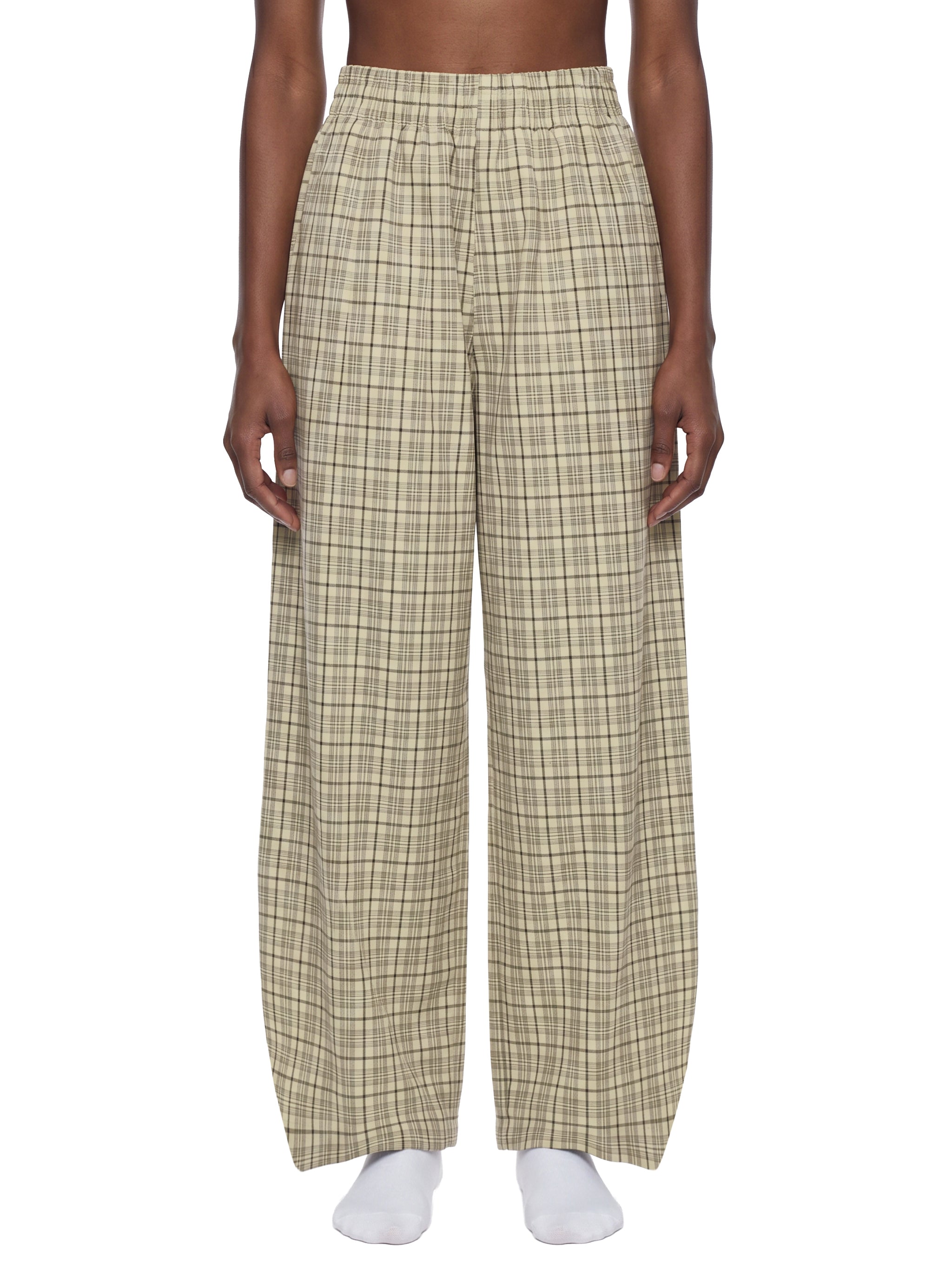 Unisex Plaid Wide-Leg Pants