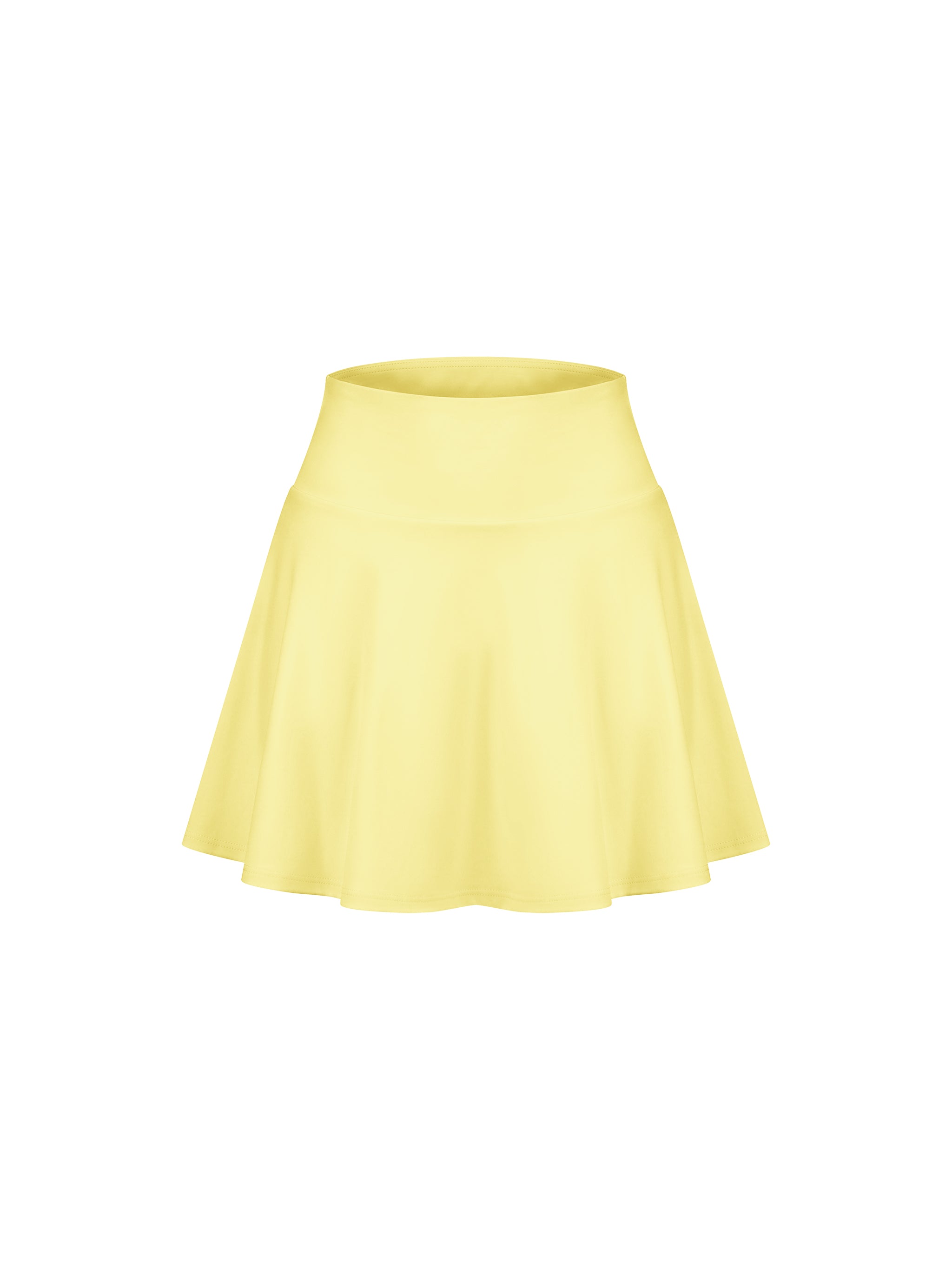 Women's Pleated A-Line Skirt in Yellow – front view
