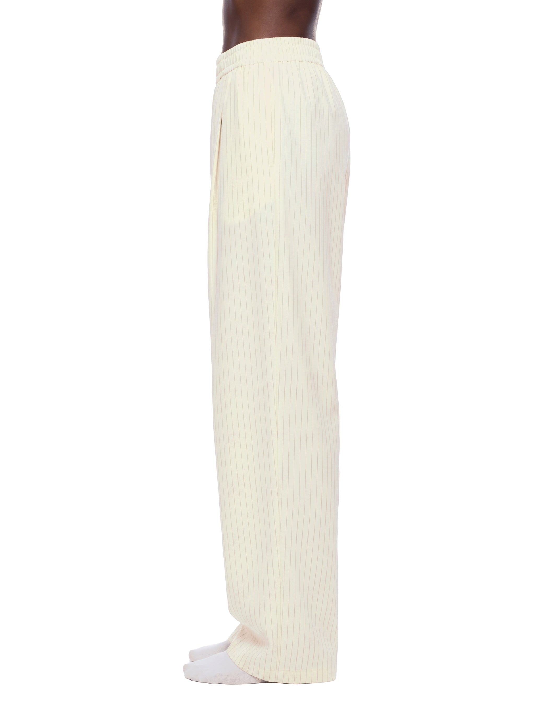 Unisex Striped Pleated Pants