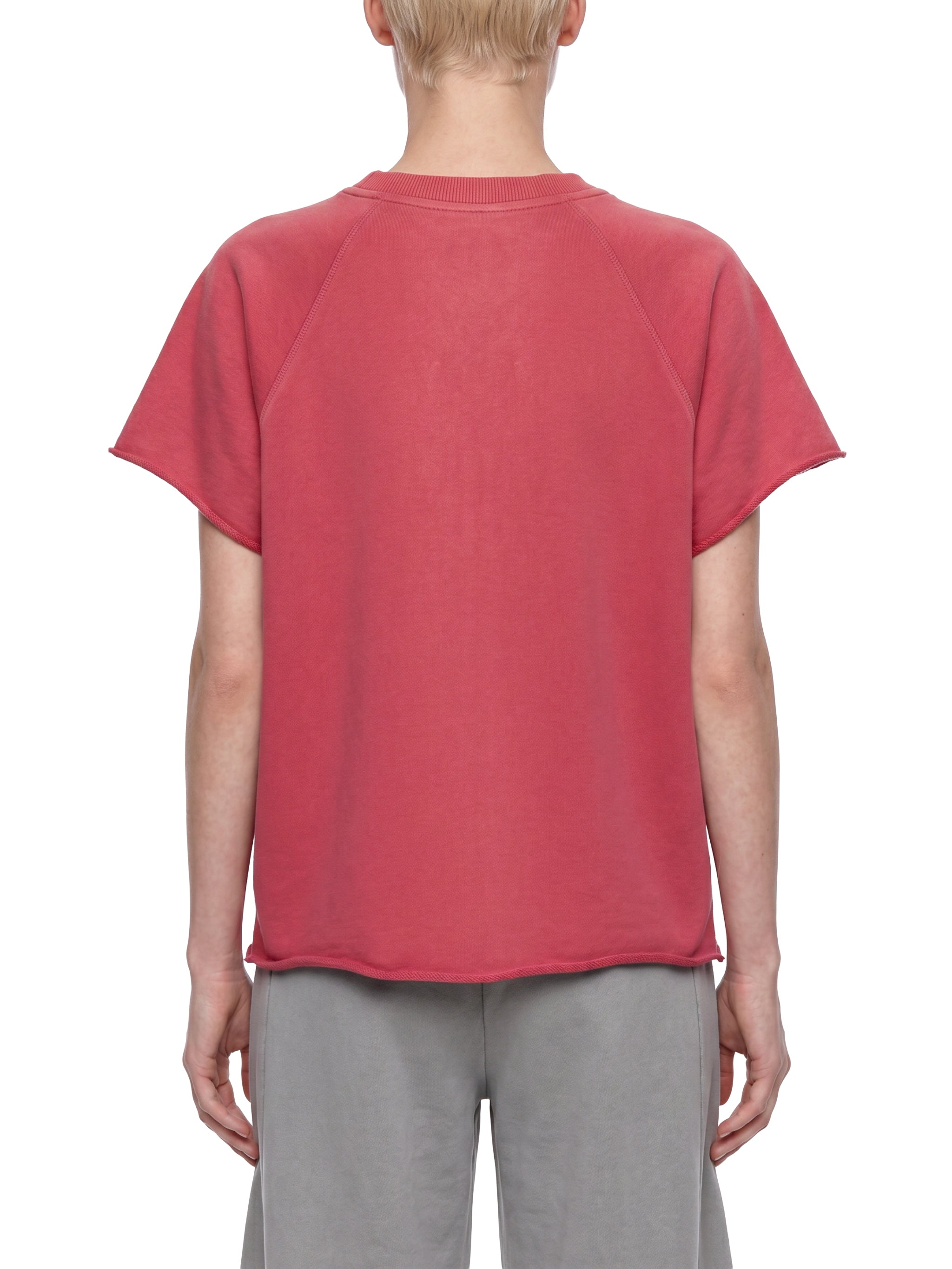 Vintage-Wash Raw-Edge Boxy T-Shirt