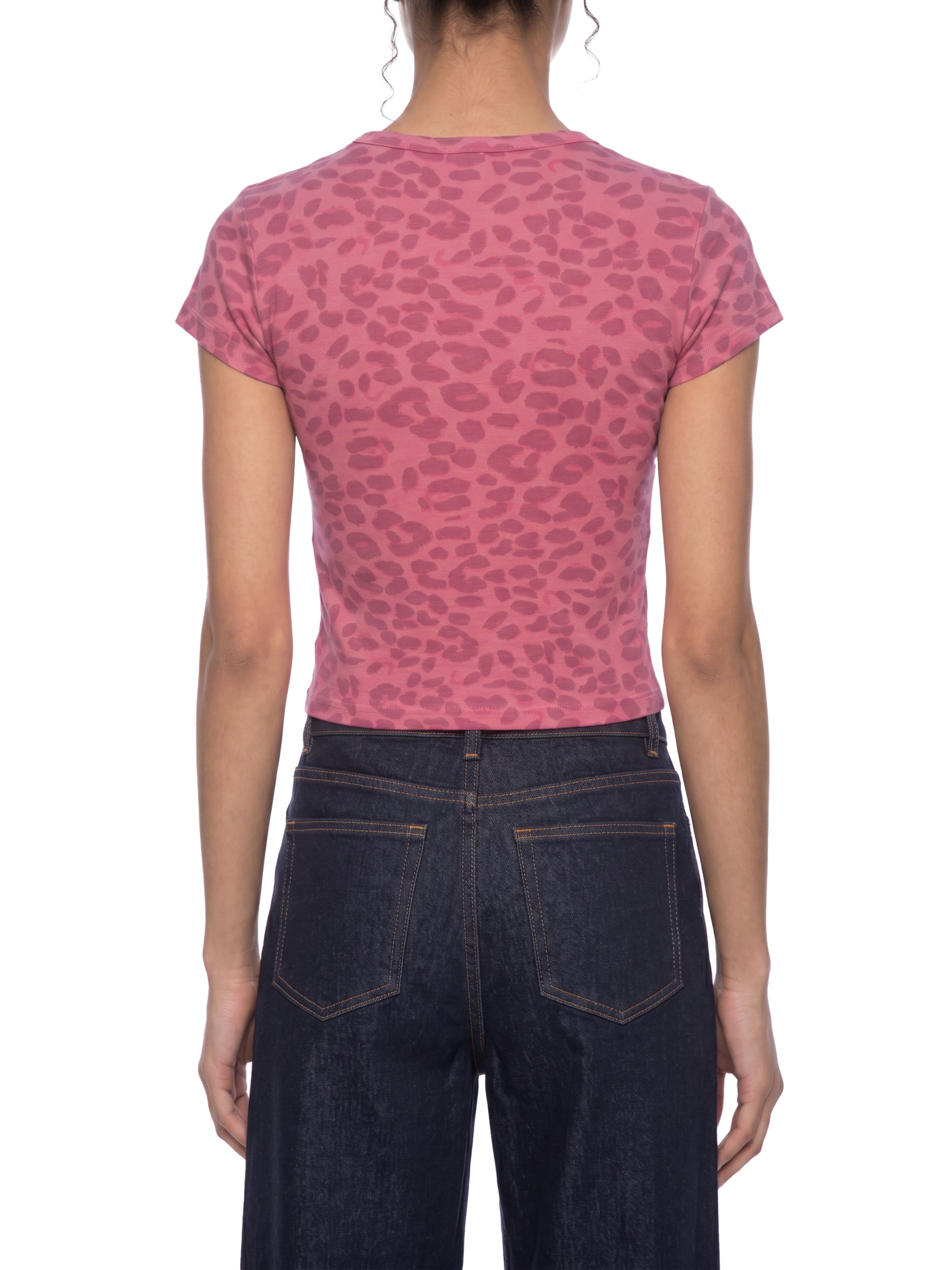 Women's Leopard Print Crop T-Shirt
