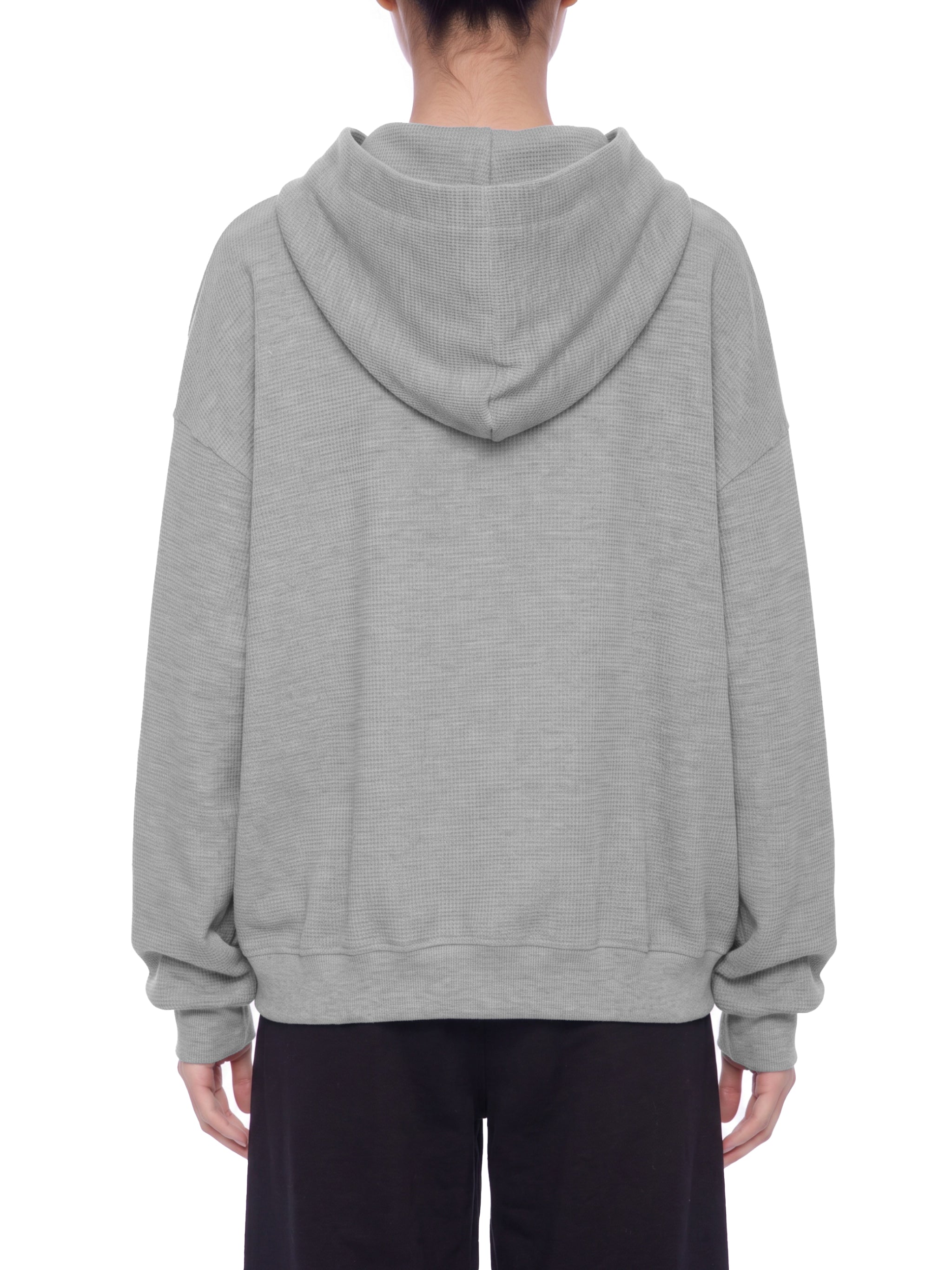 Unisex Waffle Boxy Full-Zip Hoodie