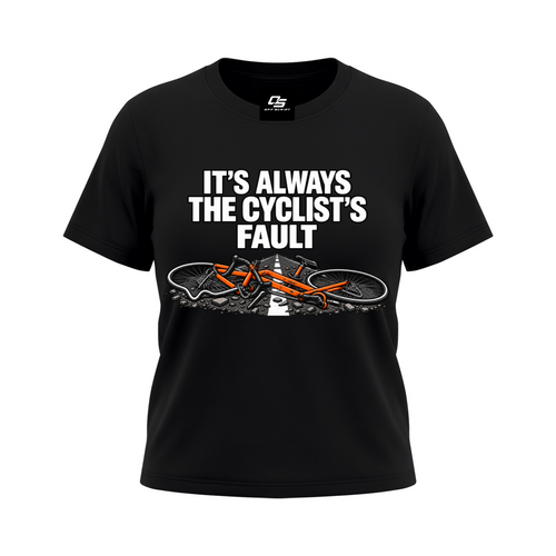 It's Always the Cyclist's Fault women's Sorona graphic T-shirt - Black front mockup