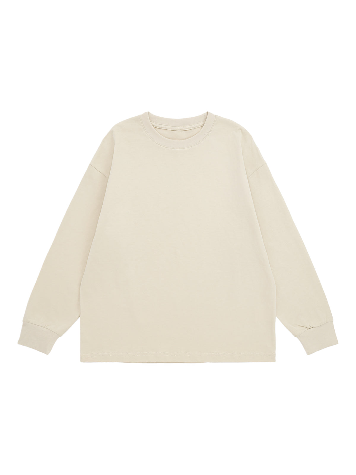 Kids’ Quick-Dry Cotton Long-Sleeve Tee V2 - Apricot front