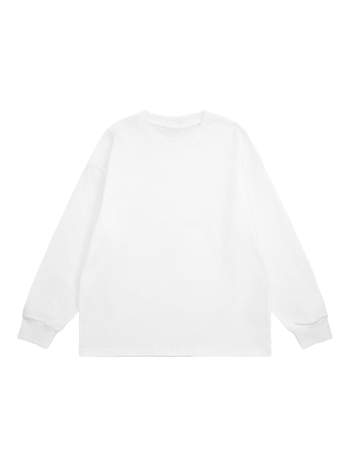 Kids’ Quick-Dry Cotton Long-Sleeve Tee V2 - White front