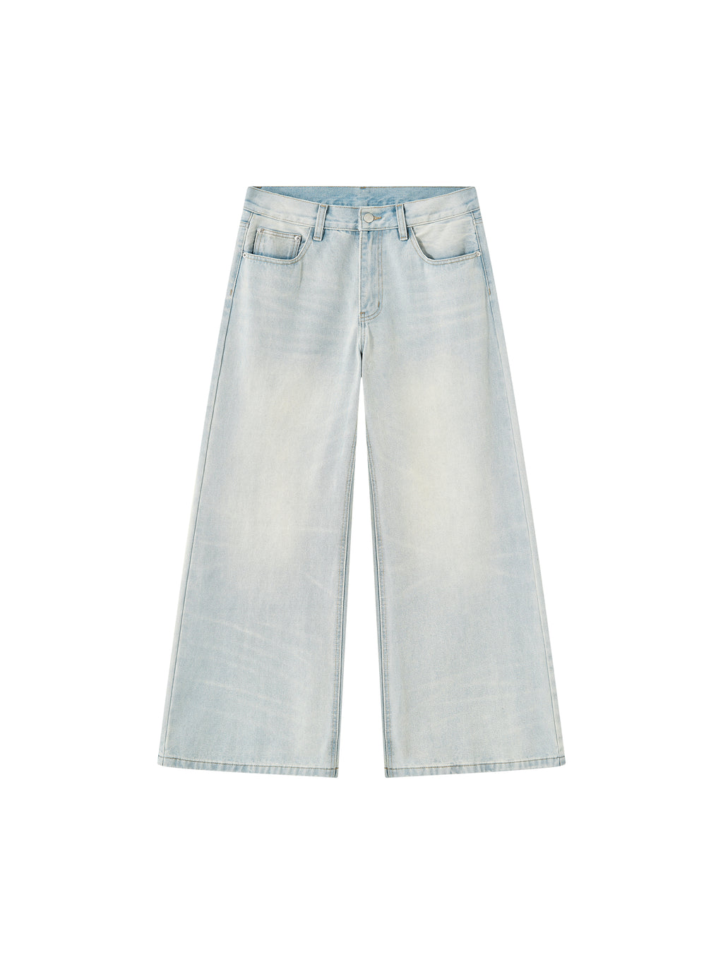 Men’s Vintage Wash Wide-Leg Denim Jeans