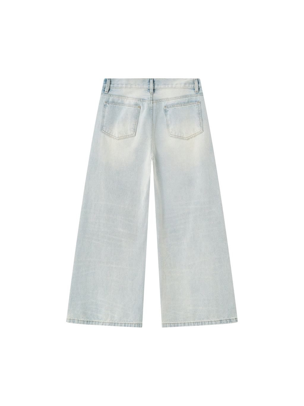 Men’s Vintage Wash Wide-Leg Denim Jeans