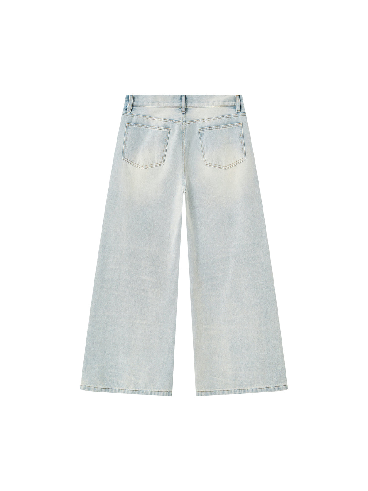 Men’s Vintage Wash Wide-Leg Denim Jeans
