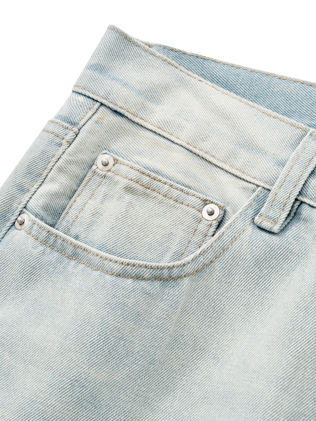 Men’s Vintage Wash Wide-Leg Denim Jeans