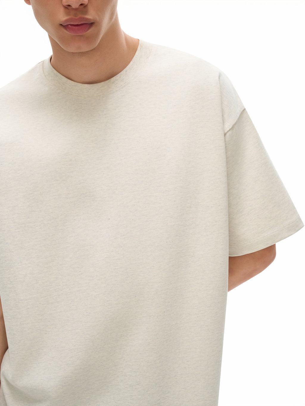 Off Script Heavyweight Drop Shoulder T-Shirt on male model casual front view