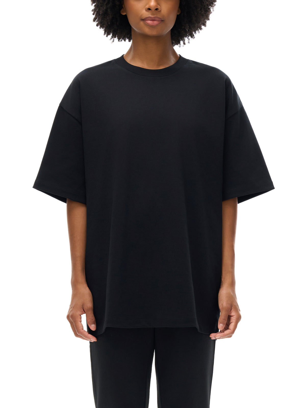 Off Script Heavyweight Drop Shoulder T-Shirt on female model front view
