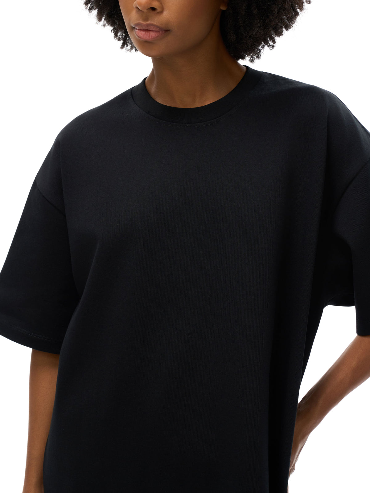 Off Script Heavyweight Drop Shoulder T-Shirt on female model casual front view