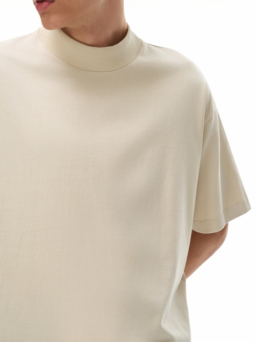Off Script Essential Cotton T-Shirt on male model back three-quarter view