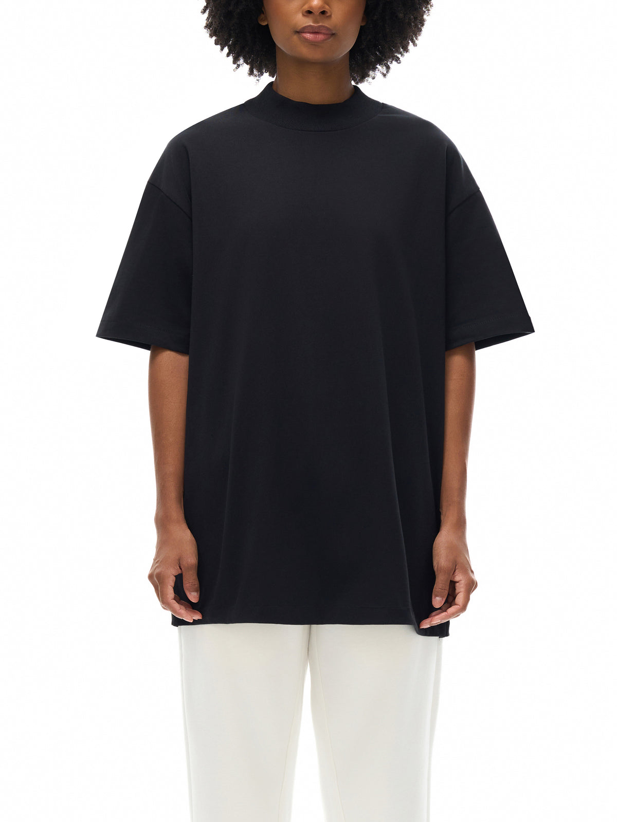 Off Script Essential Cotton T-Shirt on female model front view