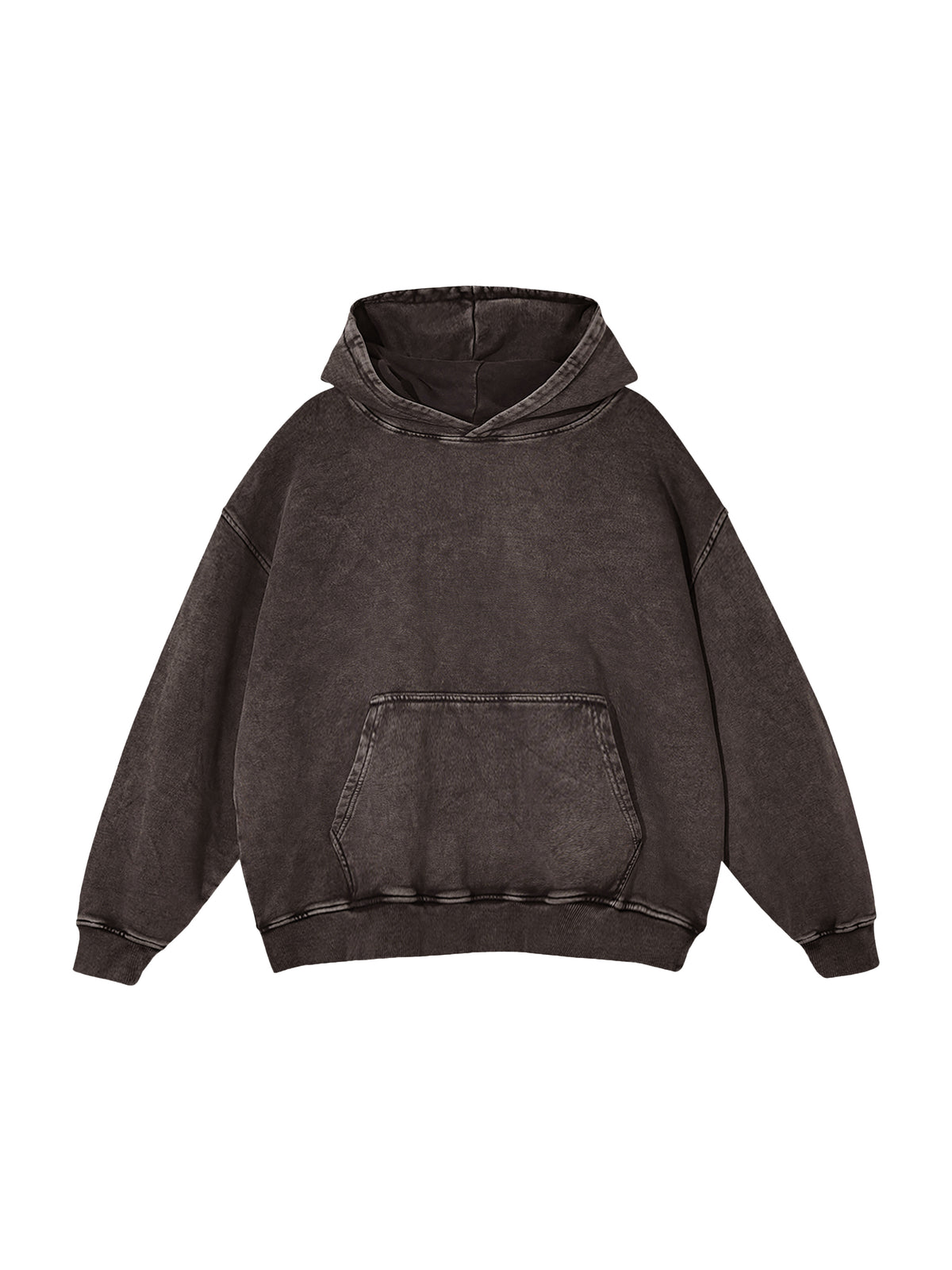 Off Script snow-washed oversized cotton hoodie, Dark Gray front
