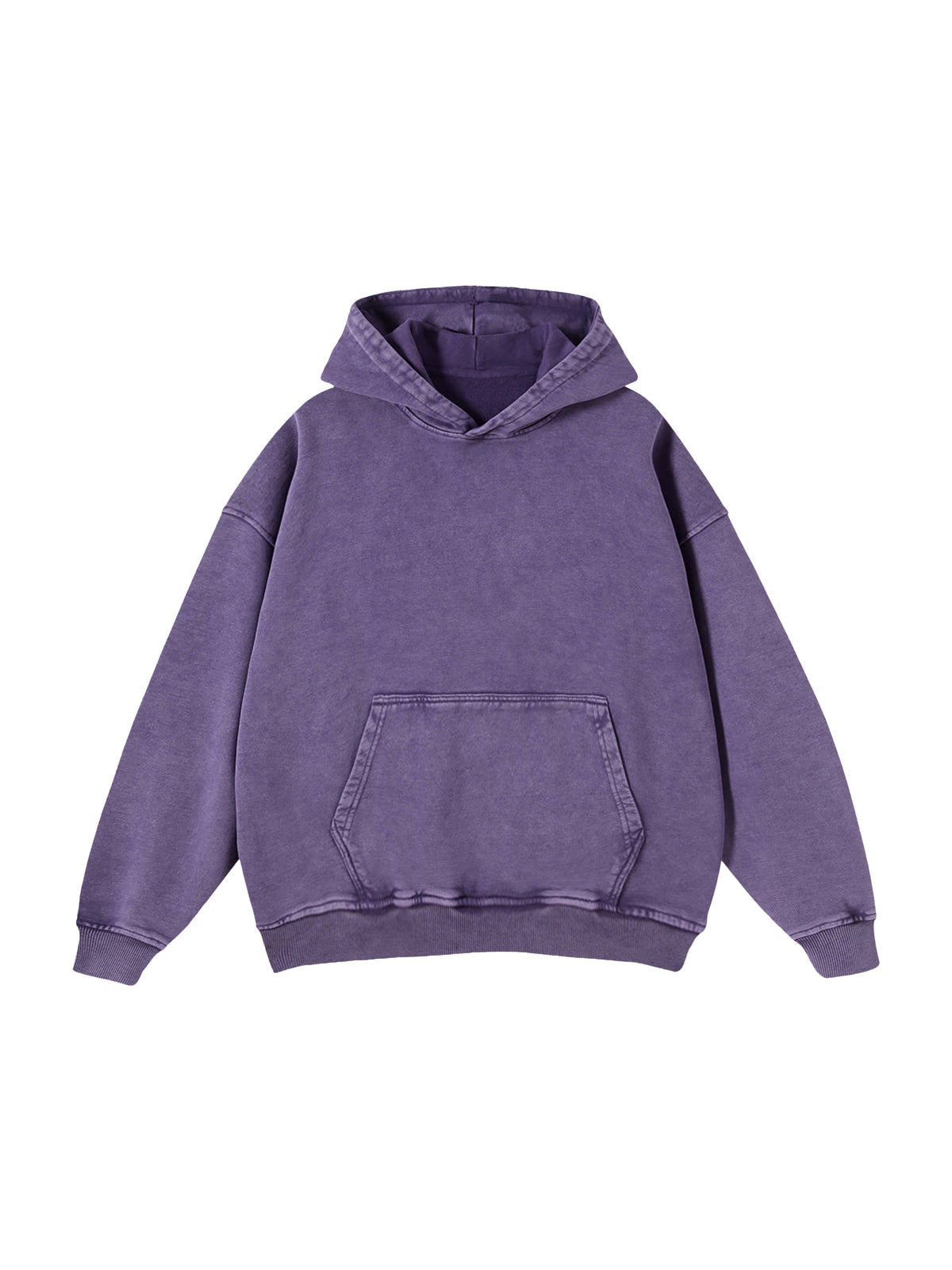 Off Script snow-washed oversized cotton hoodie, Purple front