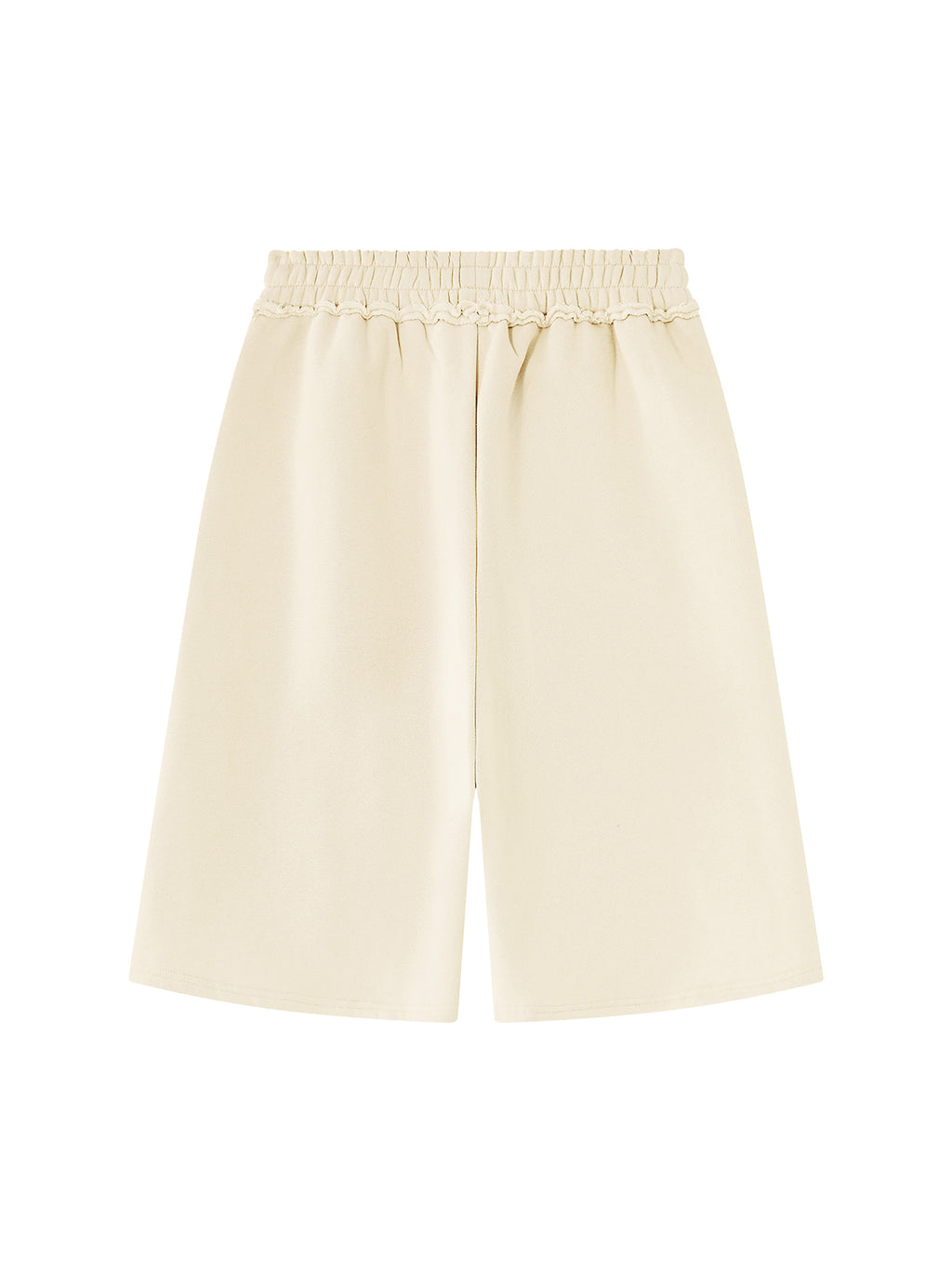Off Script Unisex Raw Edge Fleece Shorts Apricot back view