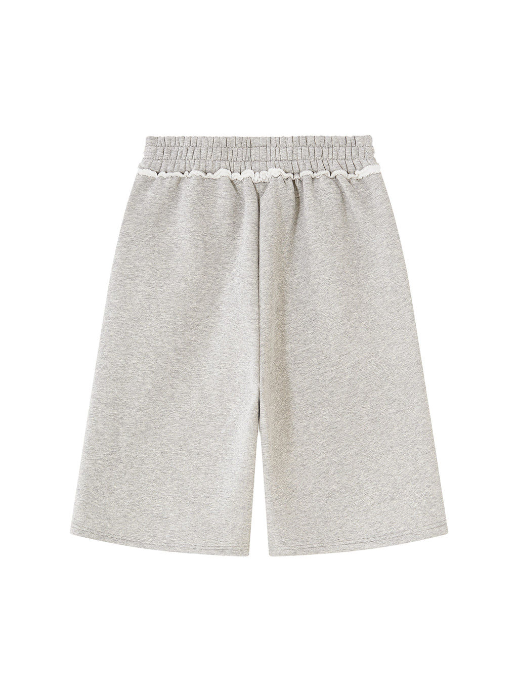 Off Script Unisex Raw Edge Fleece Shorts Flower Gray back view
