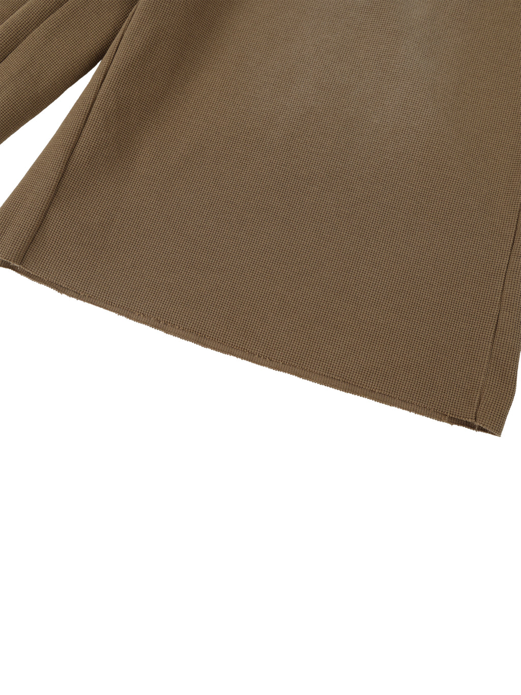 Off Script Unisex Sunfade Raw Edge Shorts Coffee raw edge hem detail