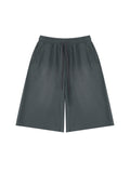 Off Script Unisex Sunfade Raw Edge Shorts Gray front view
