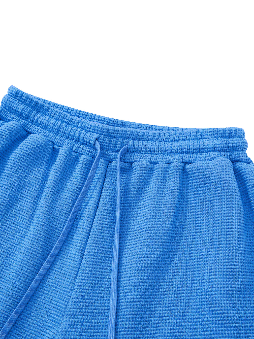 Off Script Unisex Waffle Shorts Colourful Blue waistband detail